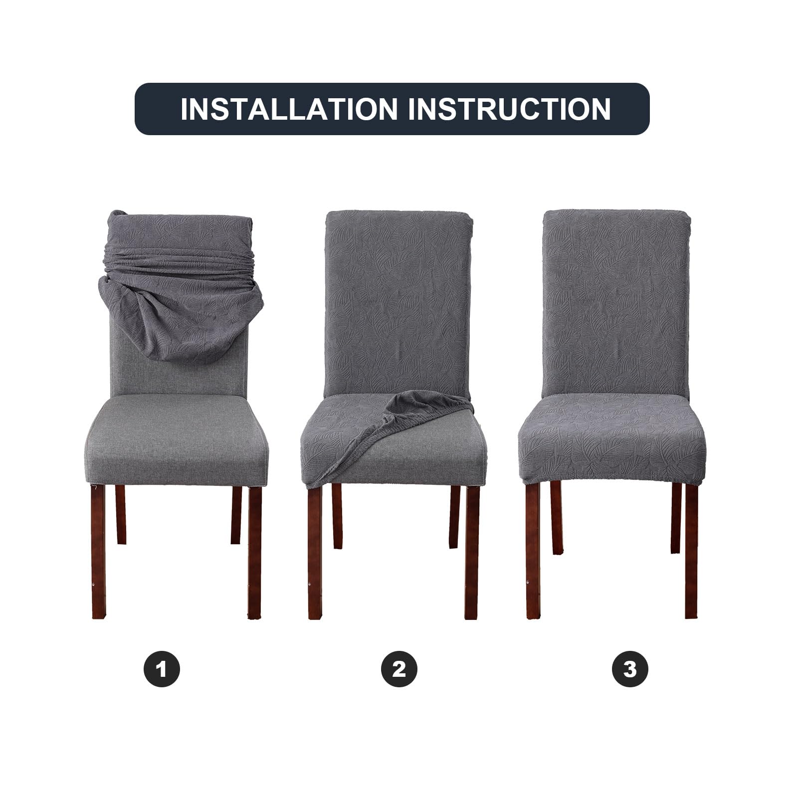 Waterproof Stretch Dining Chair Covers - Washable & Removable Slipcovers for Parsons Chairs - Kitchen & Dining Room Chair Protectors - Perfect for Everyday Use, Parties & Home Decor