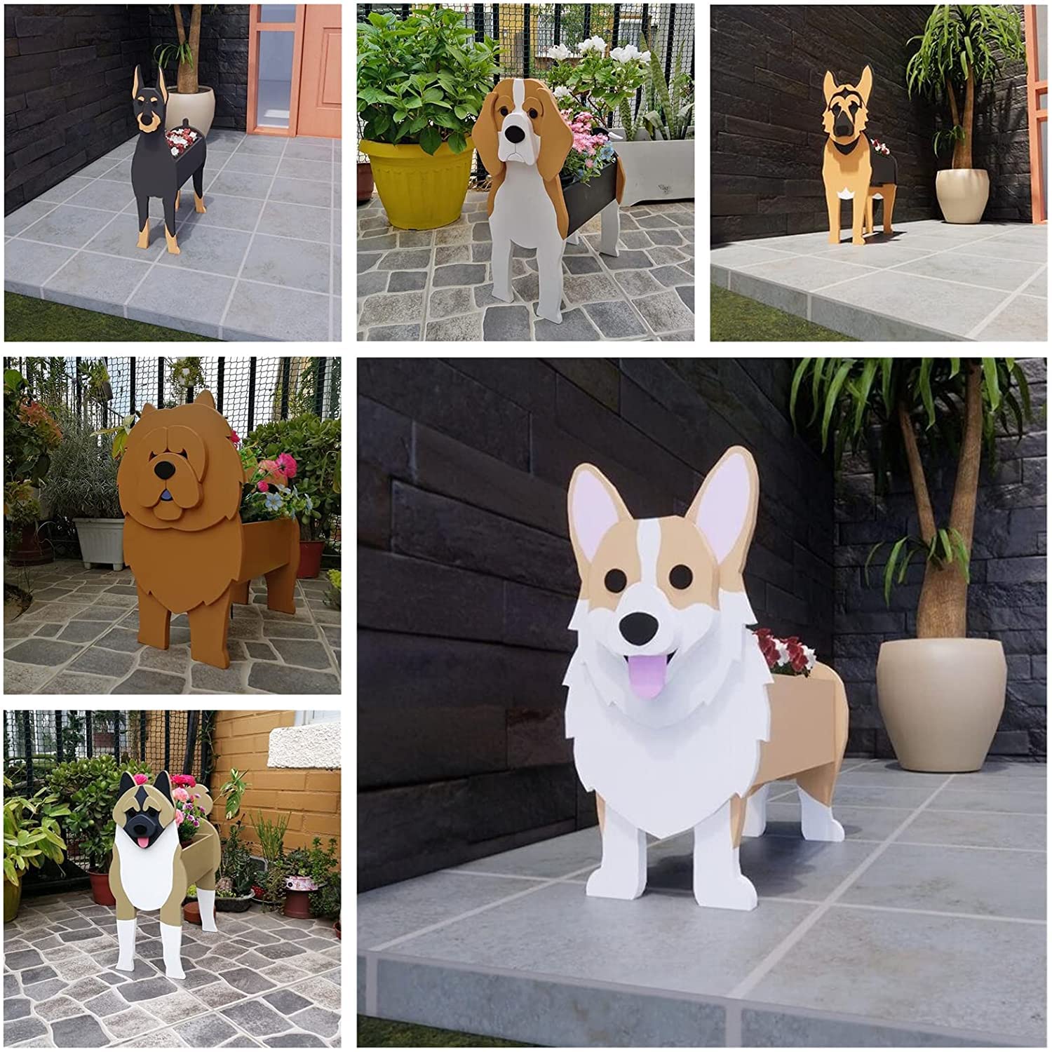 Handmade Beagle Dog Planter Pot - Cute Animal Flower Planter for Garden, Office & Home Decor | Perfect for Succulents, Cactus & Small Plants | Unique Gift Idea for Pet Lovers & Plant Enthusiasts