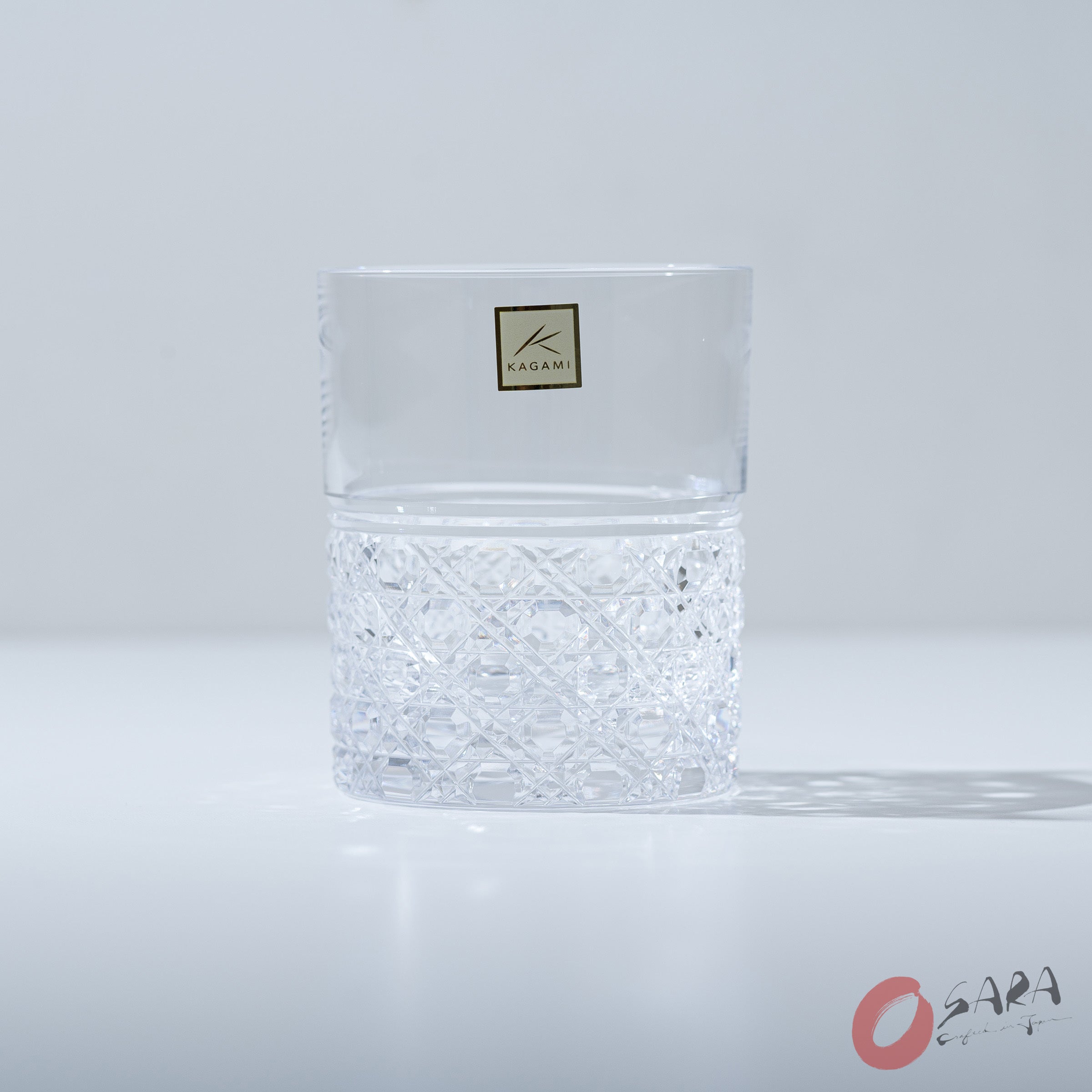 Premium KAGAMI Crystal Japanese Handmade Whiskey Rocks Glass Set - 240ml - Elegant Barware for Bourbon, Scotch & Cocktails - Perfect Gift for Whiskey Lovers & Home Entertaining