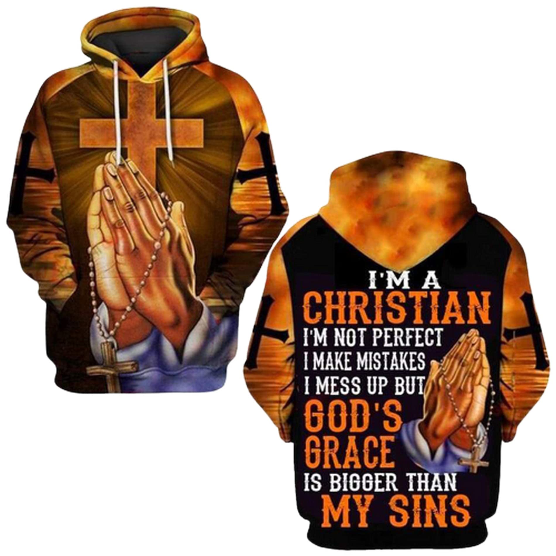 Unisex 3D Print 'I'm A Christian' Pullover Hoodie with Front Pocket - Christmas & Birthday Gifts for Men and Women ZDHD9385 | Church Outfits, Bible Study, Youth Group Activities