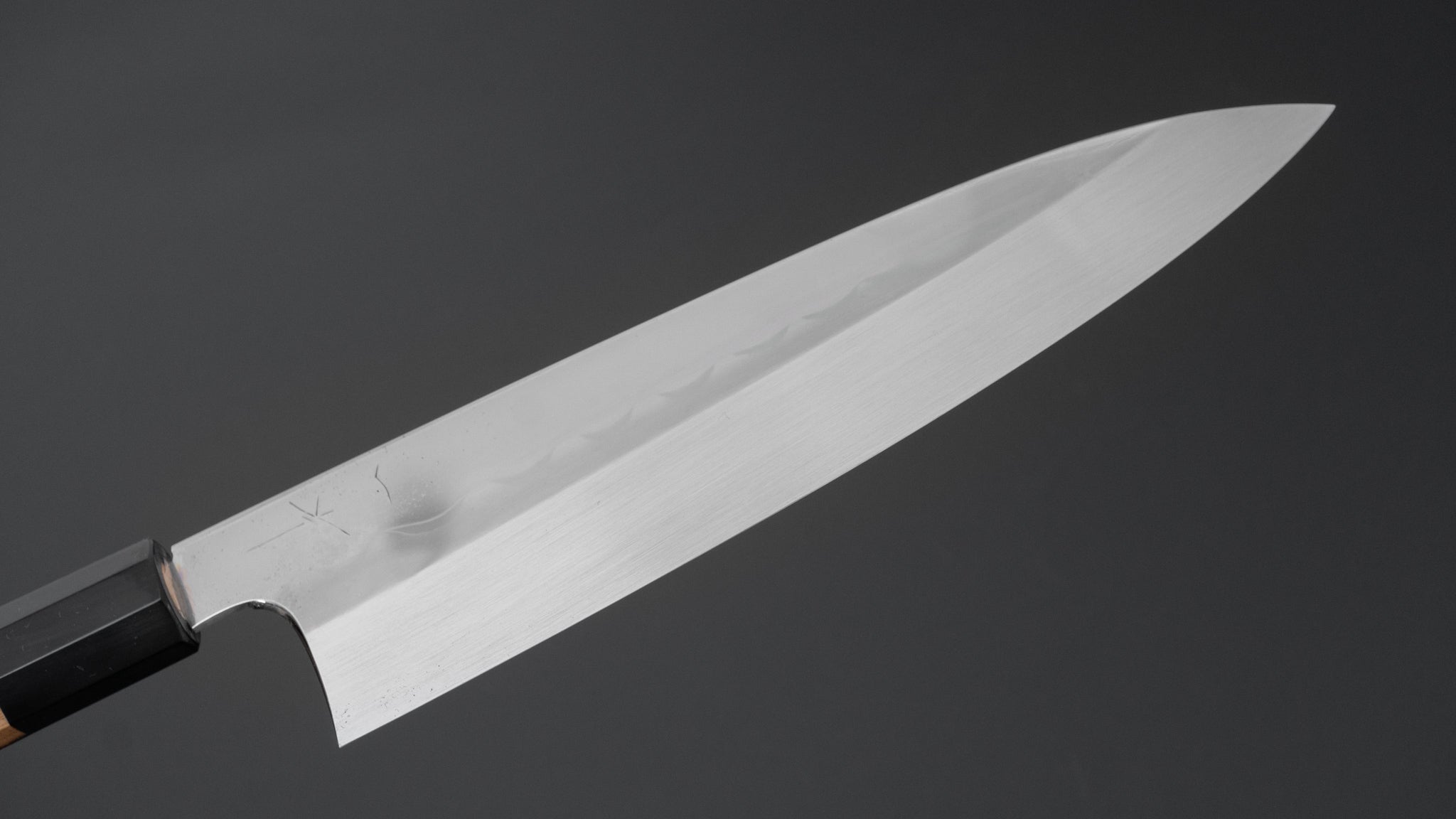 Premium Hitohira Togashi White #1 Notaremon Mizu Honyaki Gyuto 240mm Chef Knife - Kurokaki Persimmon Handle with Saya (#111) - Japanese Kitchen Knife for Professional Chefs & Home Cooking, Perfect for Slicing, Dicing & Precision Cutting