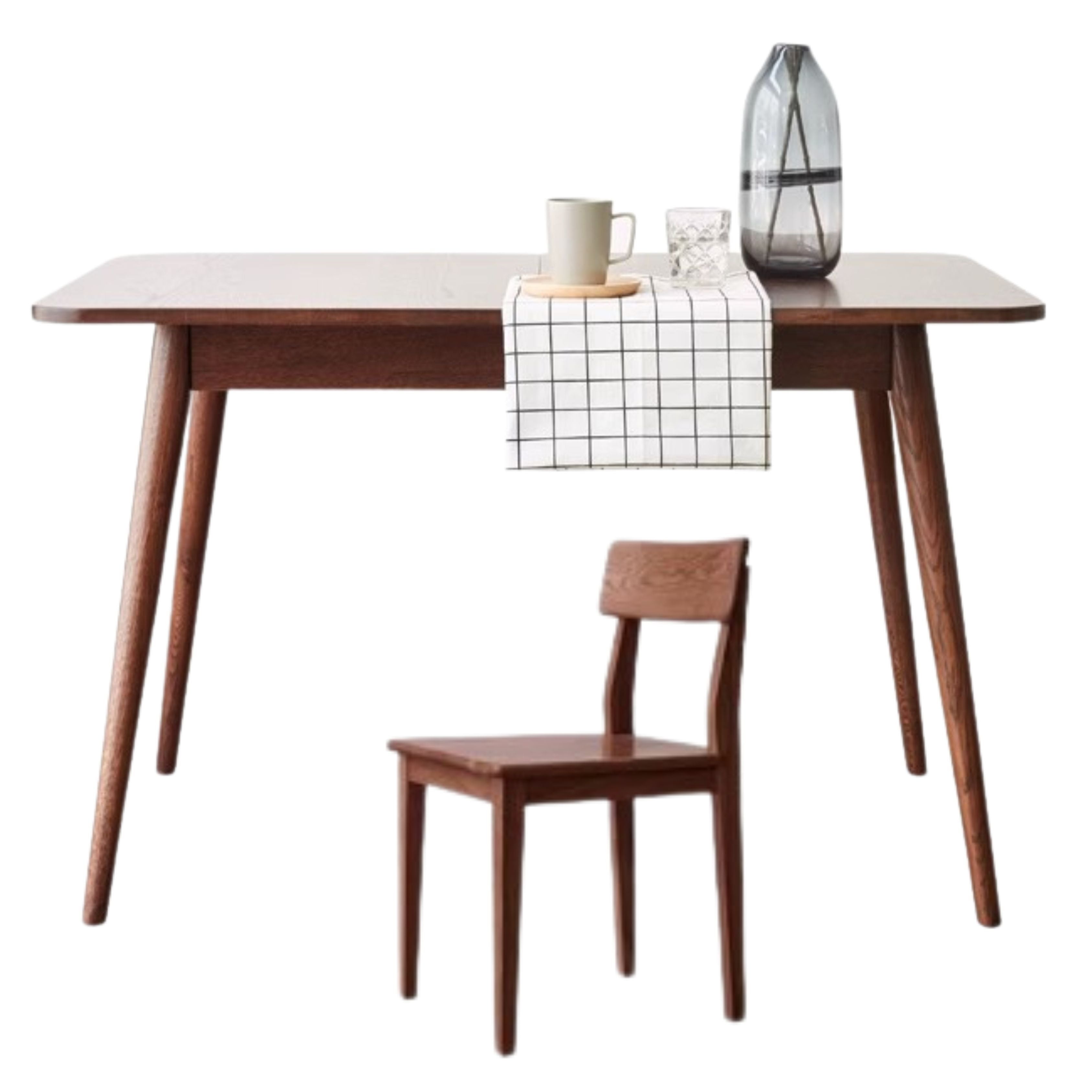 39.4-55.1x31.5x29.5 inch / 100-140x80x75 сm / Walnut color/ Dining table + 4 chairs / WORLDWIDE SHIPPING 5-6 WEEKS