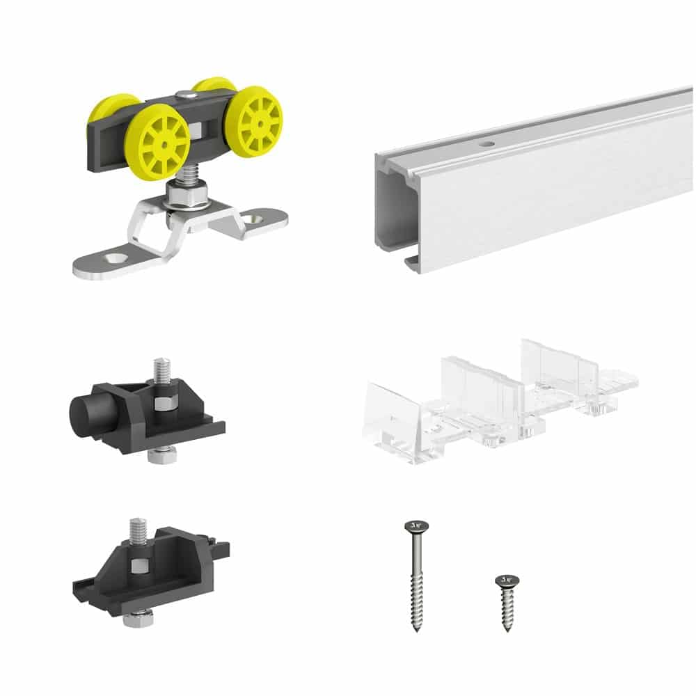 Sliding Pocket Door Hardware Kit - 78-Inch Track for Heavy Duty Doors Up to 130lbs - SLID'UP 160 - Perfect for Bedrooms, Closets & Space-Saving Home Renovations