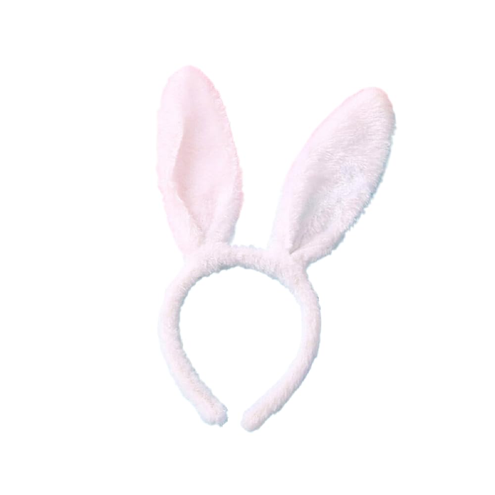 Easter Bunny Headband for Women & Kids - Big Plush White Ears - Cute Princess Hair Accessories for Easter Party, Costume & Photo Props