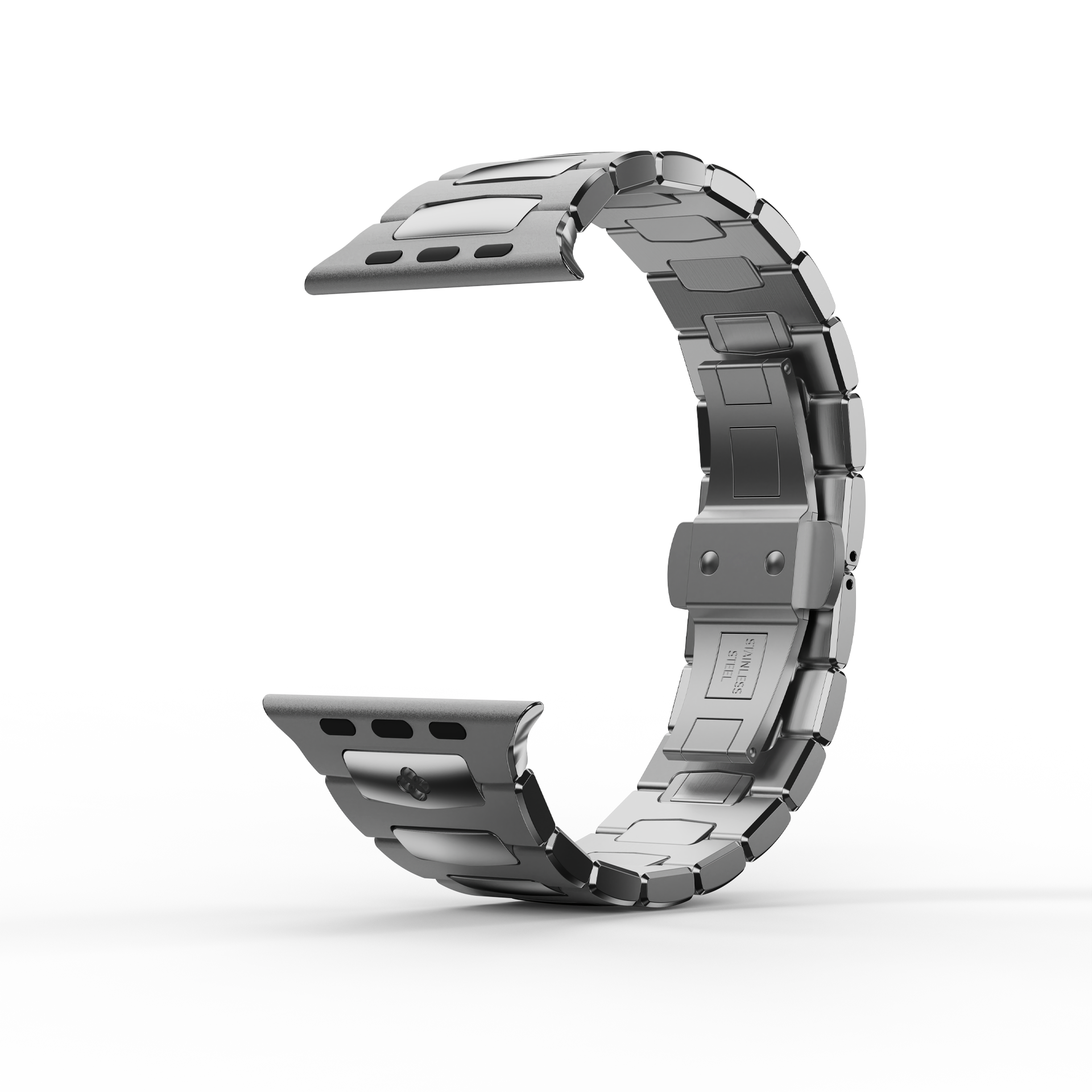 Apple Watch Band - ROYAL II Silver Stainless Steel Replacement Strap for Apple Watch Series 9/8/7/6/SE - Perfect for Workouts, Office & Everyday Wear