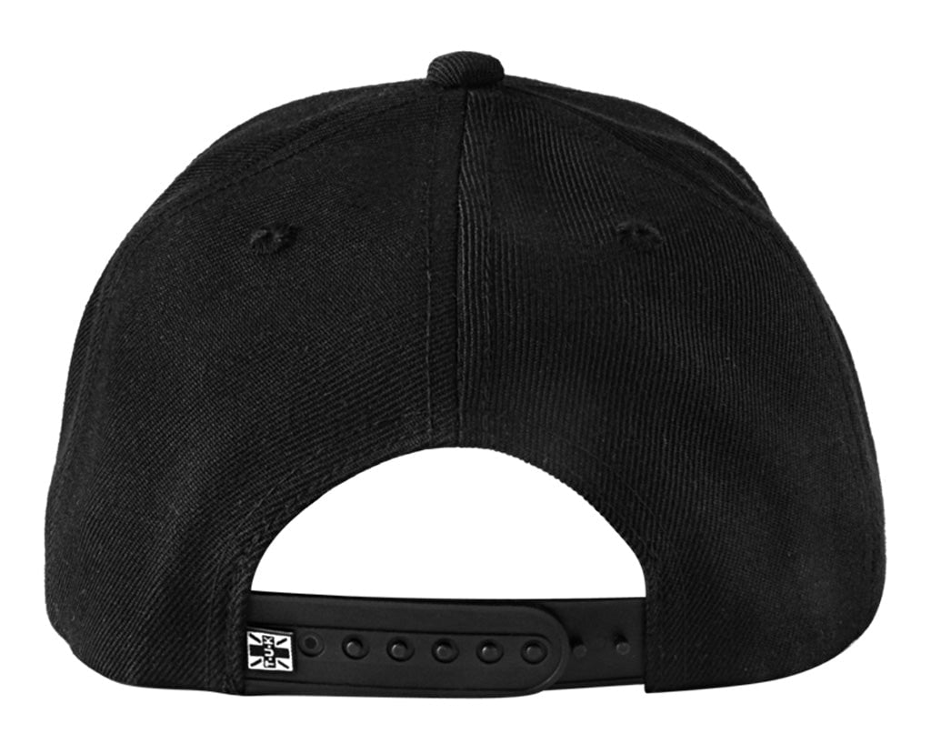 Black T.U.K. Wing Pin Hat - Punk Rock Style Adjustable Snapback Cap for Men & Women | Perfect for Concerts, Festivals, and Streetwear Fashion