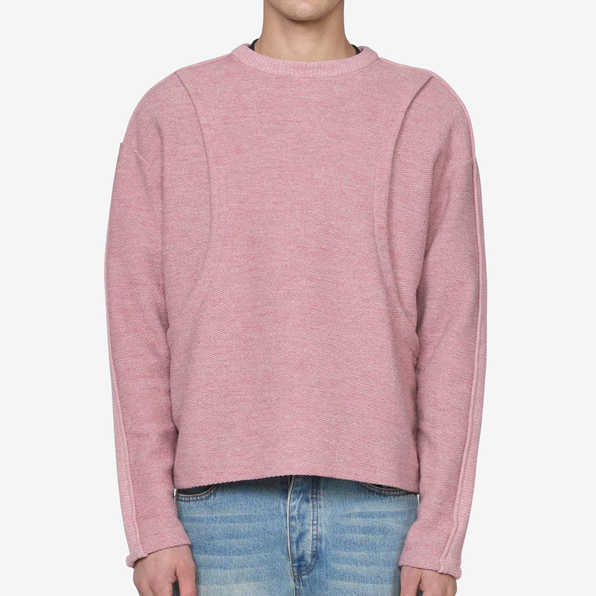 Women's Amanes Crewneck Sweater - Soft Pink Knit Pullover for Casual Wear | Perfect for Fall & Winter Outfits, Office & Weekend Style