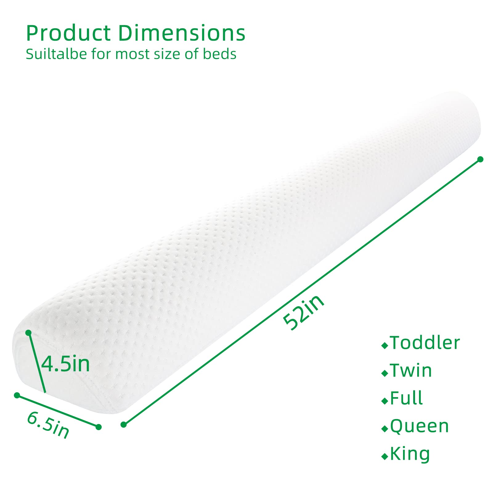 **Toddler Bed Bumper - Soft Foam Bed Rail Guard for Kids | Washable 2-Pack | Fits Twin, Full, Queen & King Beds | Safe & Comfortable for Baby & Toddler Sleep Protection**    *(Perfect for preventing falls, ensuring safe sleep, and transitioning from crib to big-kid bed!)*
