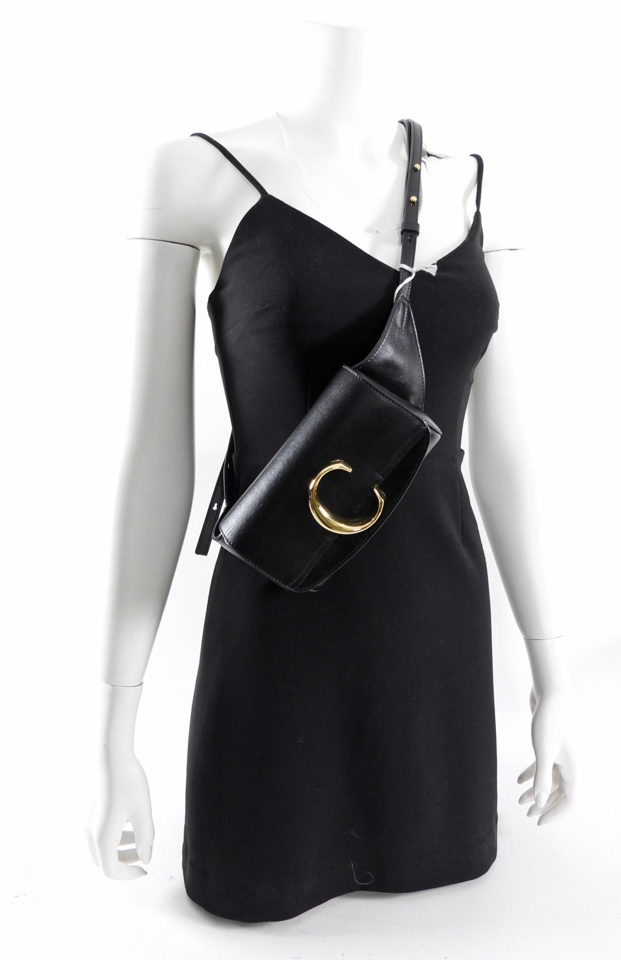 Chloe Black Leather Mini Crossbody Belt Bag - Stylish & Compact for Everyday Wear, Travel, and Outings