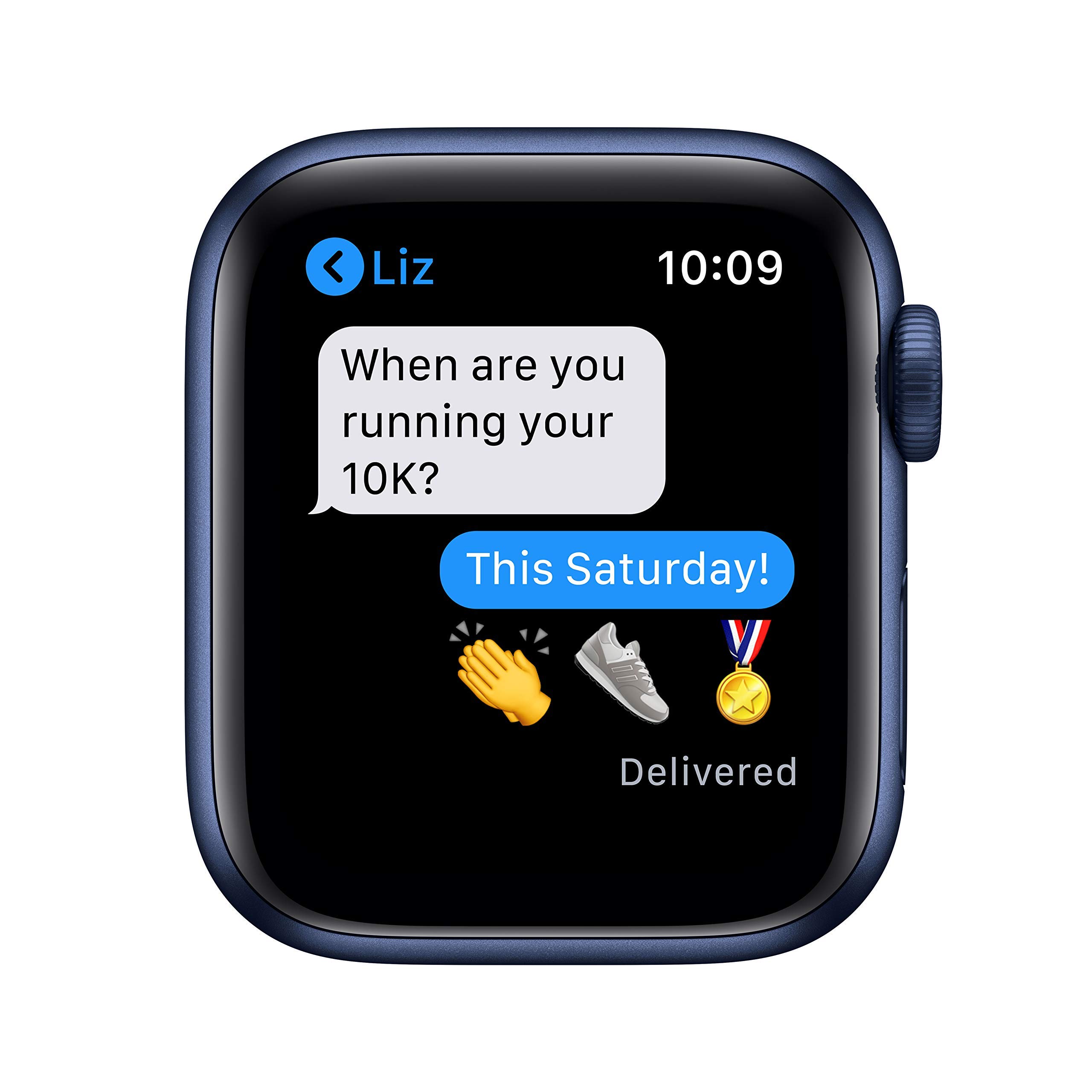 Apple Watch Series 6 (GPS, 40mm) - Blue Aluminum Case with Deep Navy Sport Band (Renewed) | Smartwatch for Fitness Tracking, Heart Rate Monitoring & Notifications | Perfect for Running, Swimming & Daily Use