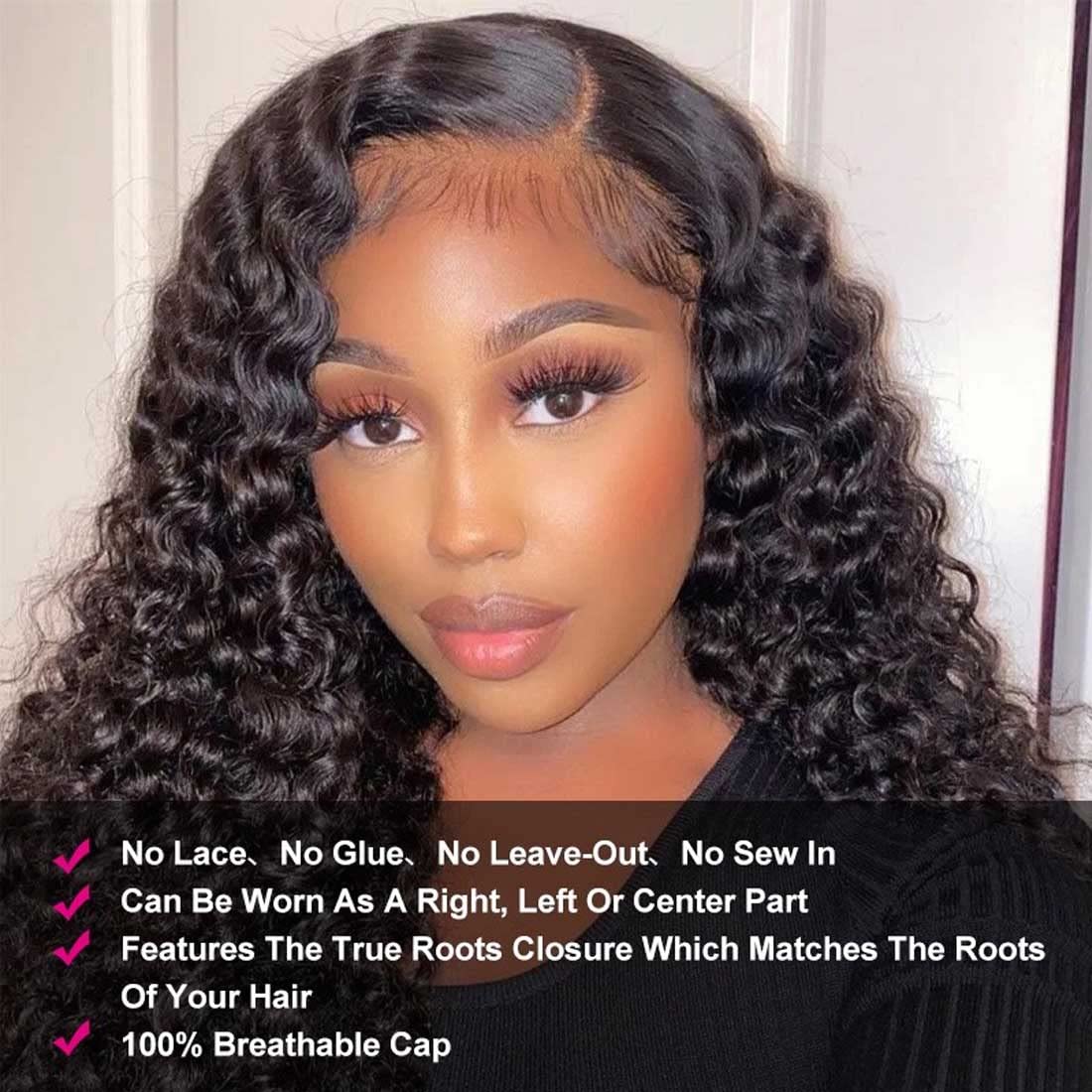 Beauty Forever U Part Human Hair Wig - 10A Grade Brazilian Virgin Hair, 150% Density, 20 Inch Curly Clip-In Wig for Black Women | Glueless, No Leave Out, Natural Color | Perfect for Daily Wear, Parties & Special Occasions
