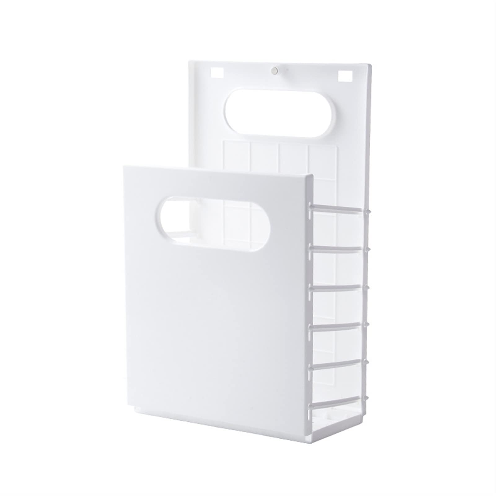 Foldable Large Plastic Laundry Basket with Handles - Multi-Purpose Storage Organizer for Clothes, Toys & Household Items - Wall Mountable for Bathroom, Bedroom & Laundry Room (White)