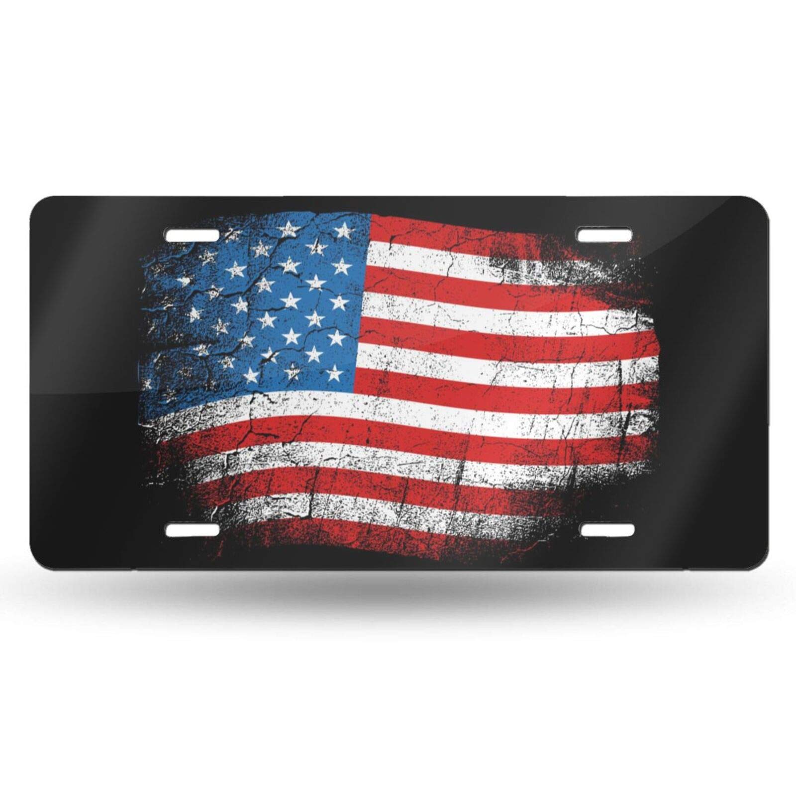 USA Flag License Plate - 6x12 Inch Decorative Aluminum Vanity Tag for Cars, Trucks & SUVs | Patriotic Front Plate for Men, Women & Kids | Perfect for 4th of July, Veterans Day & Car Shows