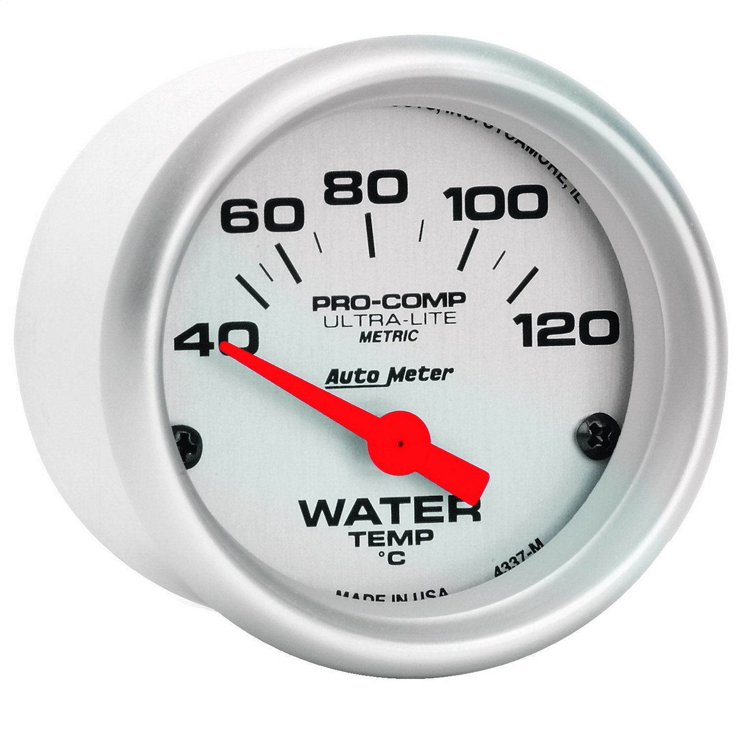 Auto Meter Ultra-Lite Analog Water Temperature Gauge - 40-120°C (2-1/16