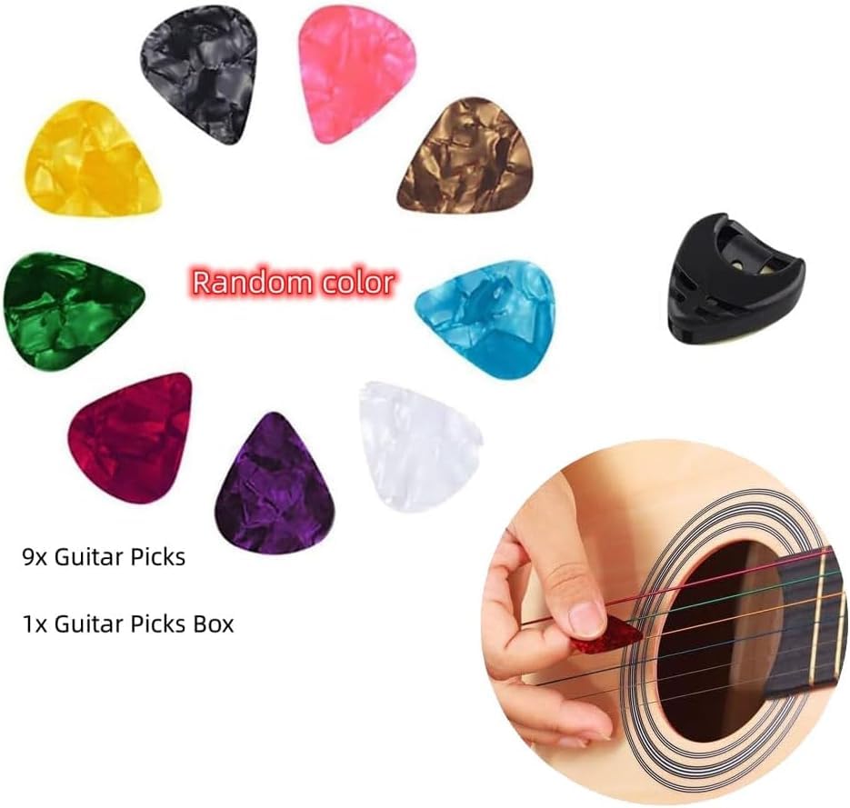 Premium Acoustic Guitar Accessories Kit - Includes Strings, Tuner, Capo, 3-in-1 Restring Tool, Picks, Bridge Pins, Nuts & Saddles - Perfect for Guitar Maintenance, Practice & Live Performances