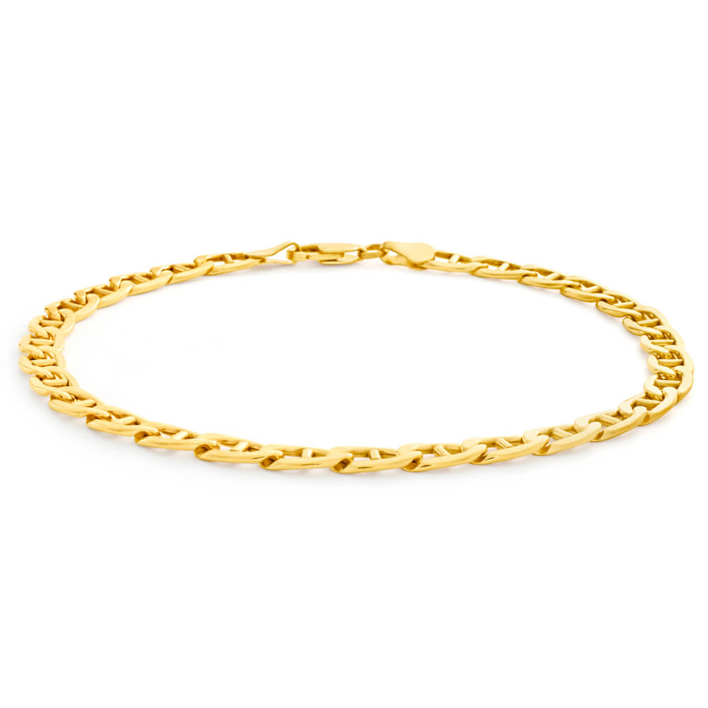 9ct Yellow Gold Silver Filled Anchor Bracelet for Women - Elegant Nautical Jewelry Gift for Birthday, Anniversary & Everyday Wear
