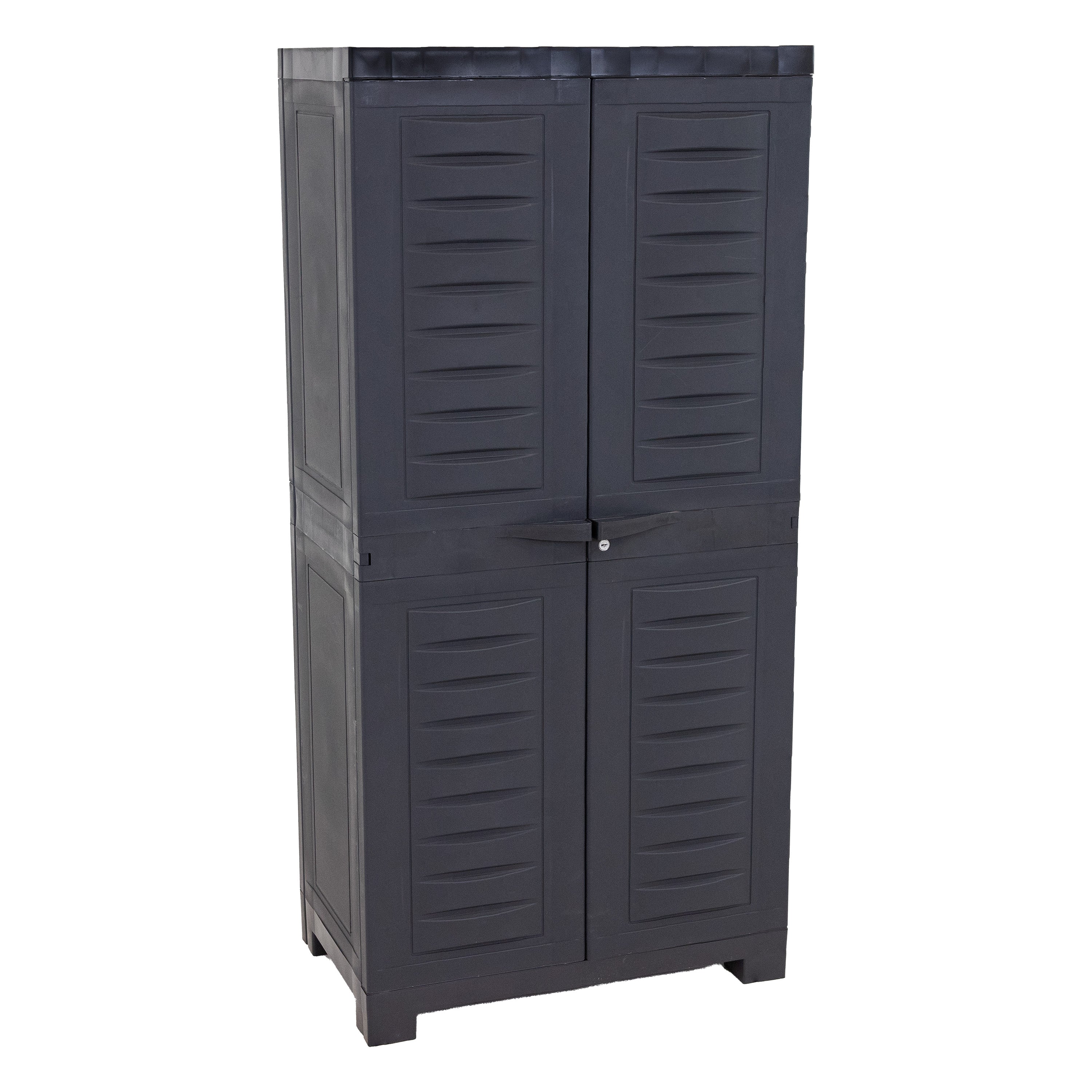 Lockable Plastic Storage Cabinet with 3 Adjustable Shelves - Heavy Duty Outdoor & Indoor Organizer for Garage, Shed, Patio, or Home Organization