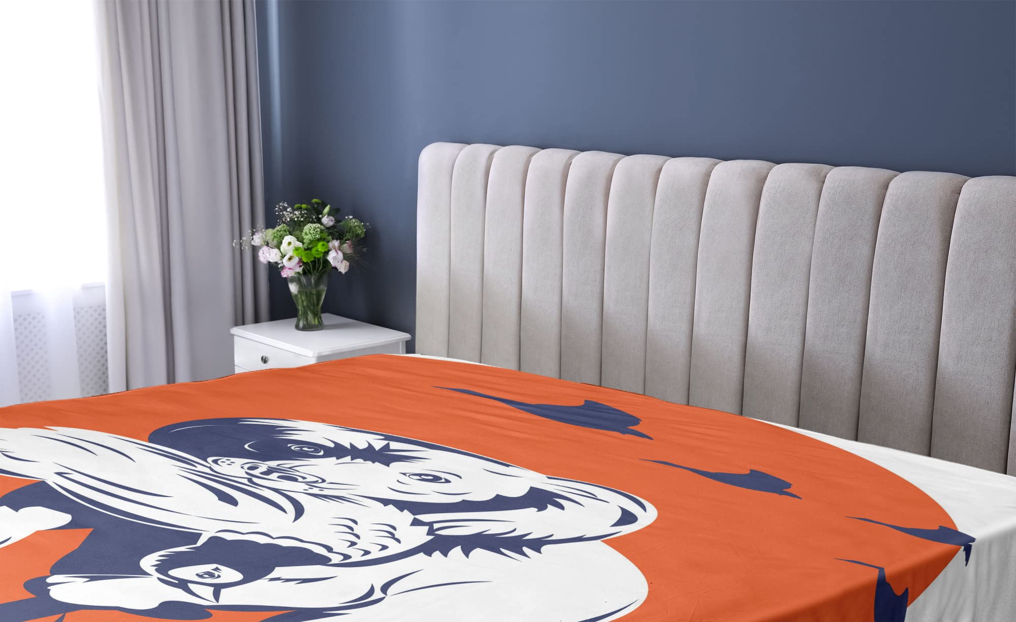 Ambesonne Hunting Fitted Sheet - Cocker Spaniel Dog Design, Twin XL Size for Bedroom Comfort