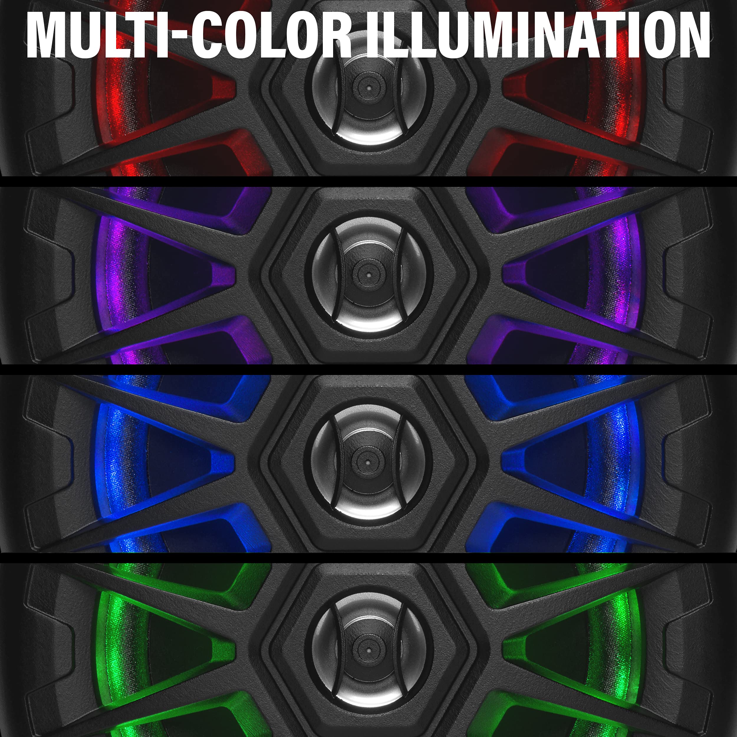 BOSS Audio MRGB55B 5.25 Inch Marine Speakers - Weatherproof, 150W Pair, 75W Each, Multi-Color LED, Full Range 2-Way Audio, Sold in Pairs - Ideal for Boats, RVs, and Outdoor Adventures
