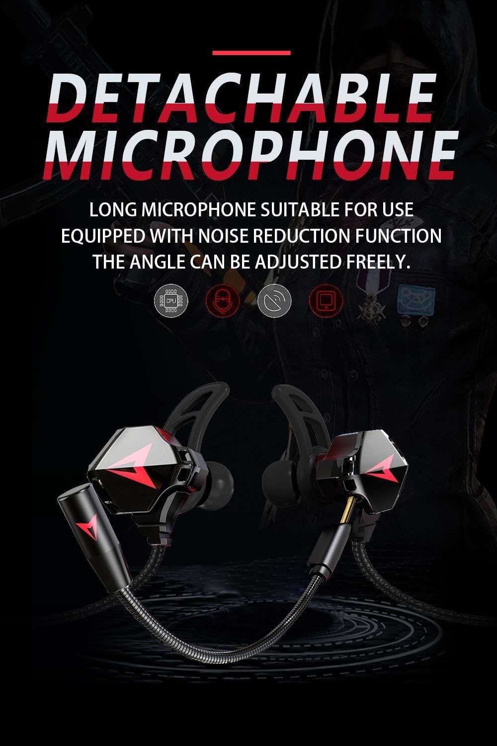 Battle Buds Pro Wired Gaming Headset with Dual Microphone - Noise Cancelling In-Ear Earphones with Mute & Volume Control for Mobile Gaming, PC, PS5, Xbox Series X/S, Nintendo Switch (Black) - Perfect for Competitive Esports & Late-Night Gaming Sessions