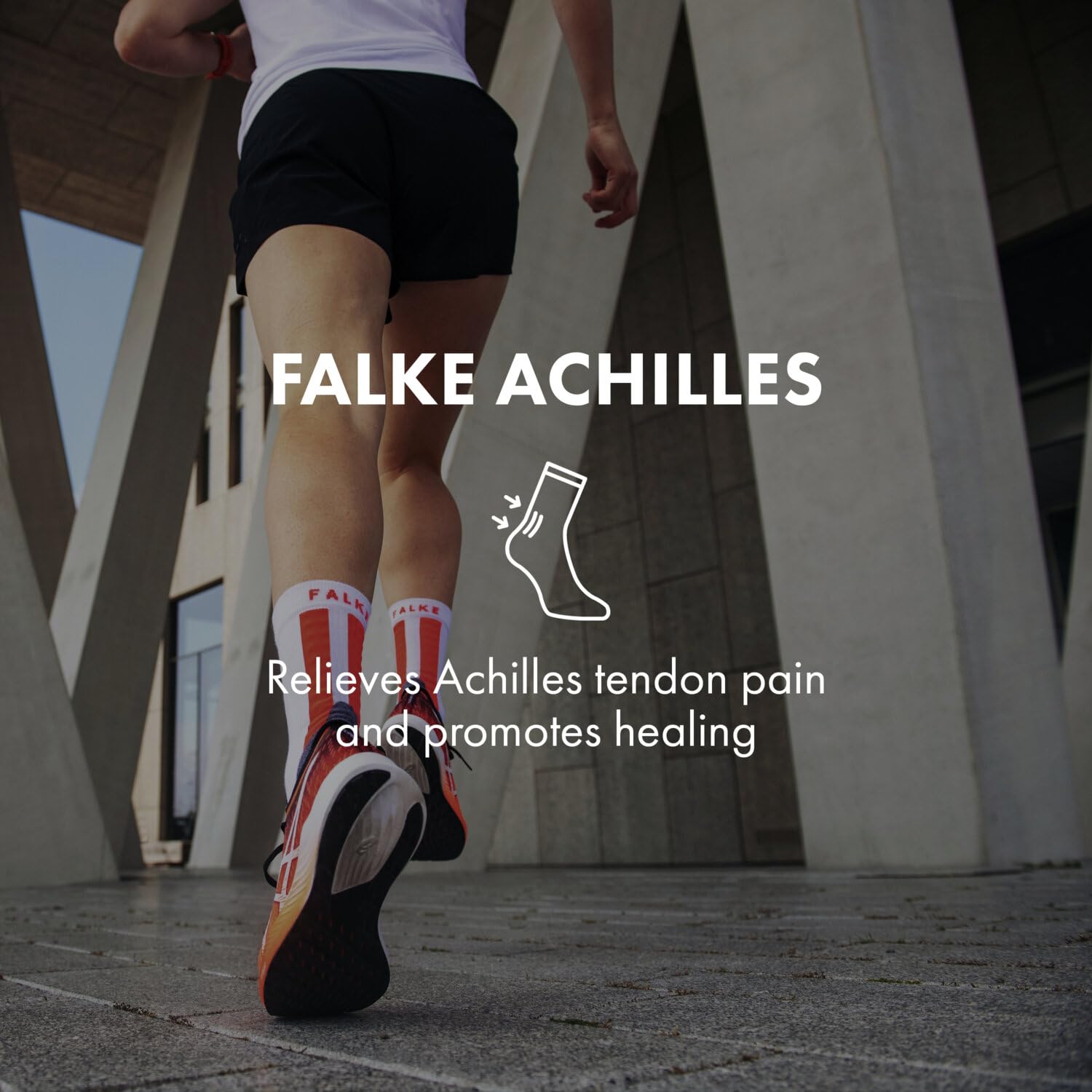 FALKE Women's Achilles Tendon Relief Athletic Socks for Running & Sports - 1 Pair of Cushioned Support Socks for Heel Pain & Comfort During Workouts