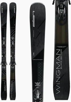 Elan Wingman 86 Black Edition Men's Skis 2025 with EMX 12.0 Fusion GW System Bindings - All-Mountain Performance for Powder, Groomers & Park Riding