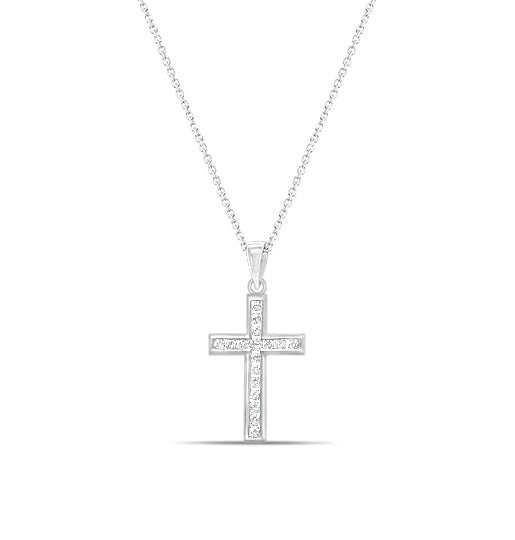 1/3 Carat Diamond Channel Set Necklace for Women - Dainty Gold or Silver Pendant Necklace for Everyday Wear, Anniversary & Valentine's Day Gift