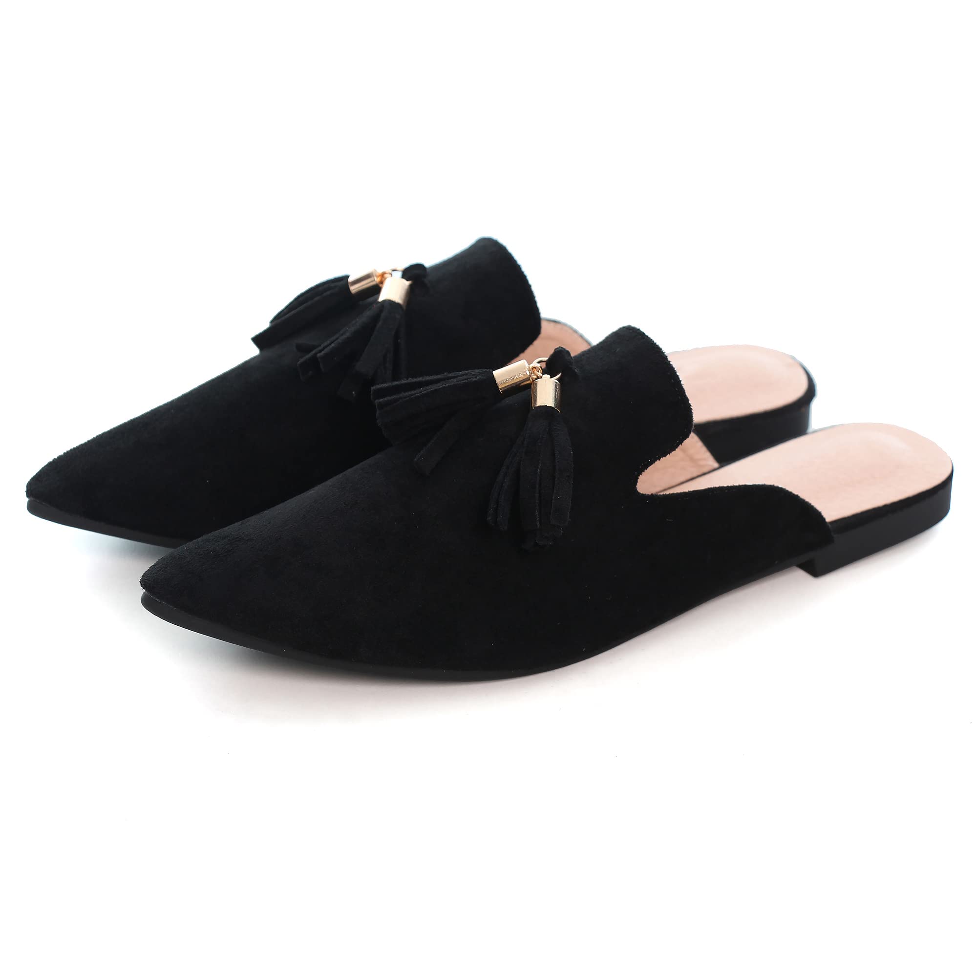 VFDB Women's Bowtie Mule Slippers - Summer Pointed Toe Loafers Slip On Flat Shoes for Home, Office & Casual Wear
