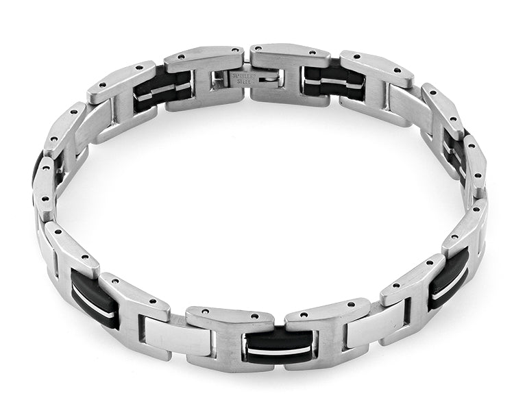 Premium Stainless Steel Black Link Bracelet for Men & Women - Durable, Hypoallergenic Jewelry for Everyday Wear, Gifts & Special Occasions