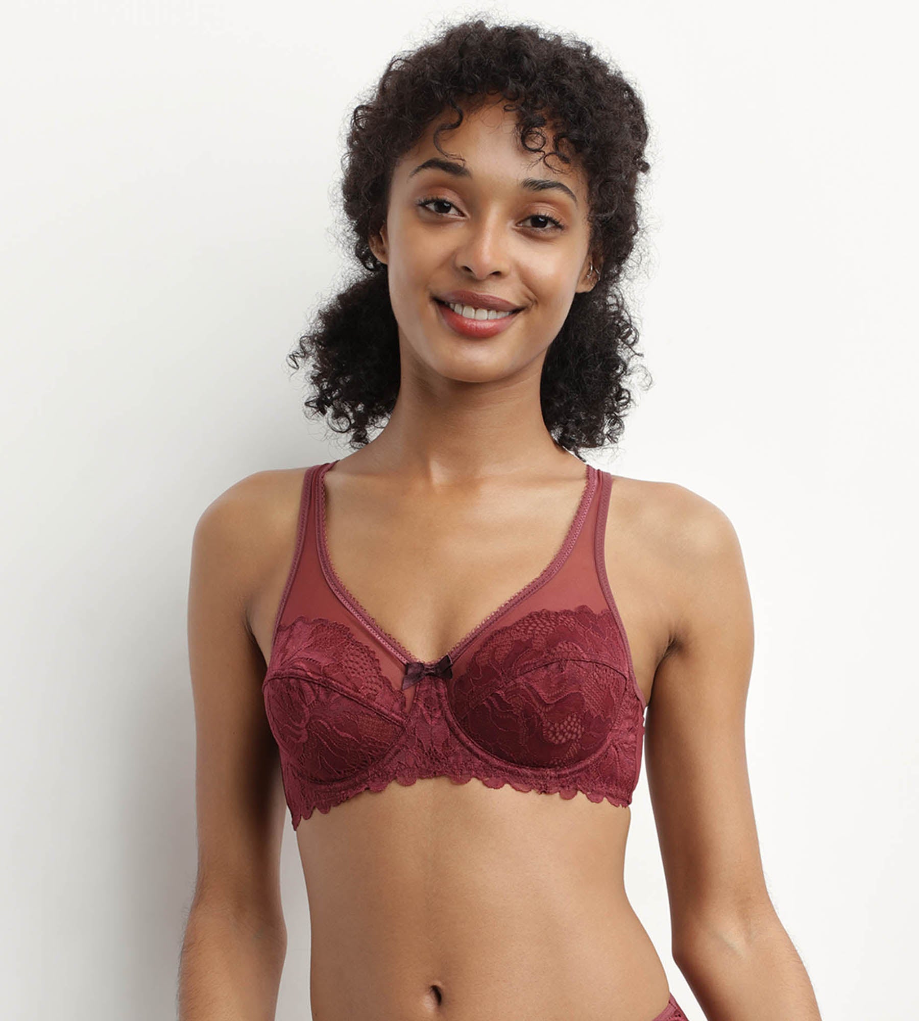 Ruby Dark Lace Full Coverage Support Bra - Essential Comfort for Everyday Wear & Special Occasions