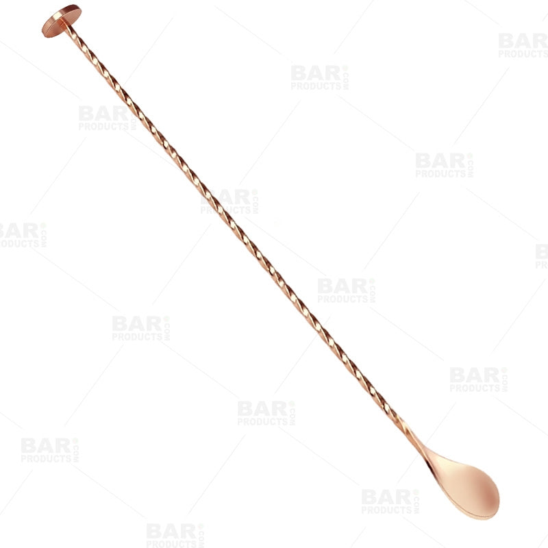 BarConic® Copper Plated Bar Spoon with Muddler Tip - 40cm Professional Cocktail Mixing Tool for Bartenders, Home Bars & Craft Cocktails