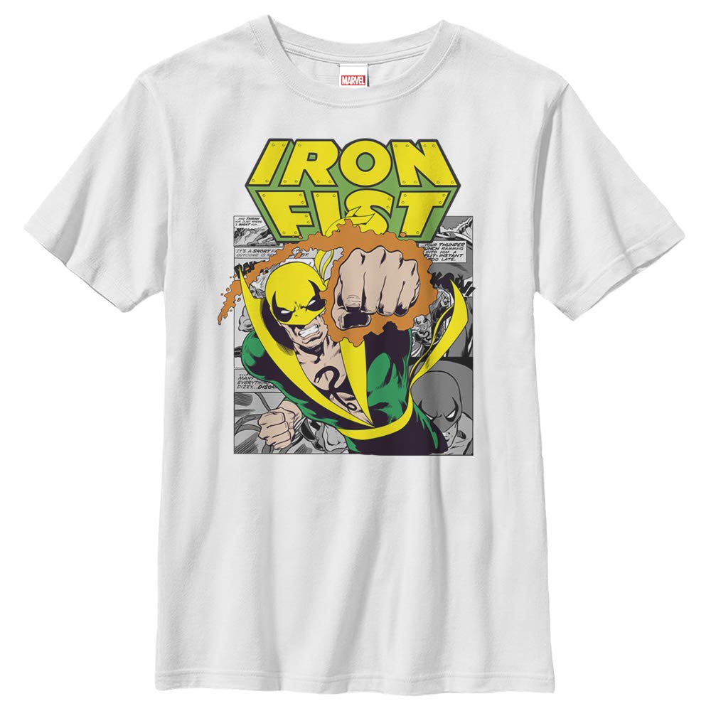 Marvel Iron Fist Graphic T-Shirt for Boys | Superhero Comic Tee | Casual Wear & Cosplay Costume for Kids