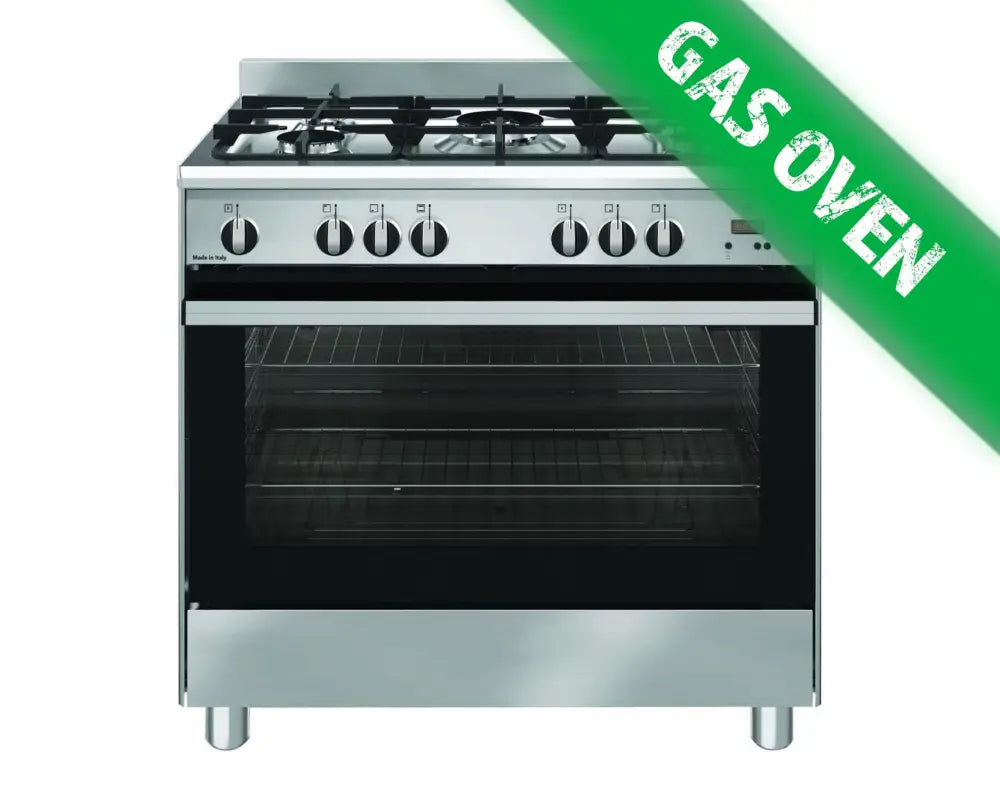 Emilia EM965GG 90cm Stainless Steel Built-In Fan Assisted Gas Oven - Perfect for Home Kitchens, Baking, Roasting & Professional Cooking