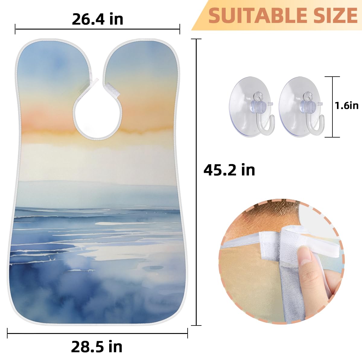 Premium Waterproof Beard Shaving Bib for Men - Artist & Barber Apron for Hair Dye, Makeup & Grooming - Sink Hair Catcher for Beard Trimming & Lineup - Ideal Gift for Barbers & DIY Grooming at Home