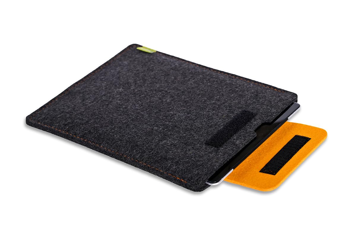 Almwild Premium Leather Case for Apple iPad Air & iPad Air 2 - Compatible with Smart Cover - Dark Grey with Bordeaux Flap Closure - Perfect for Work, Travel & Daily Protection