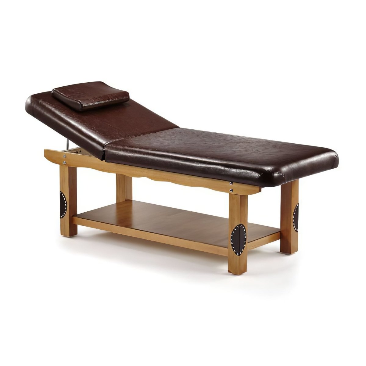 Premium Wooden Reclining Massage Table for SPA & Therapy - Professional Adjustable Stationary Massage Bed for Relaxation, Pain Relief & Home Use
