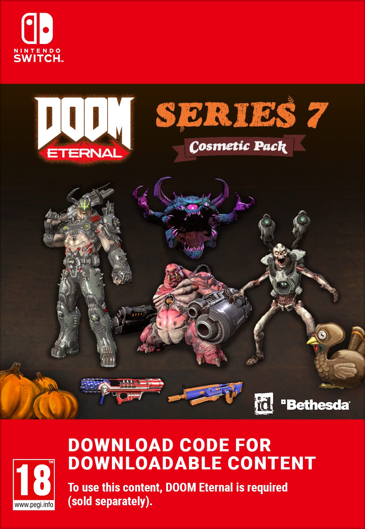DOOM Eternal Series 7 Cosmetic Pack for Nintendo Switch - Digital Download Code | Unlock Exclusive Skins & Customizations for Enhanced Gaming Experience