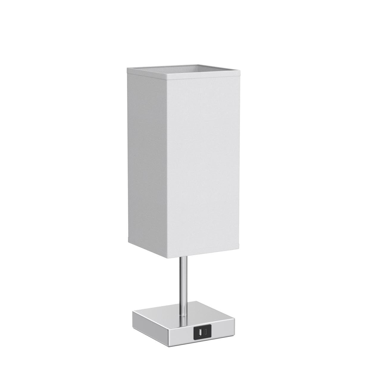Aooshine Touch Control Bedside Lamp with USB A+C Charging Ports, 3-Way Dimmable LED Table Lamp for Bedroom & Living Room - Grey Fabric Shade (Bulb Included) | Perfect for Night Reading, Home Office & Cozy Lighting