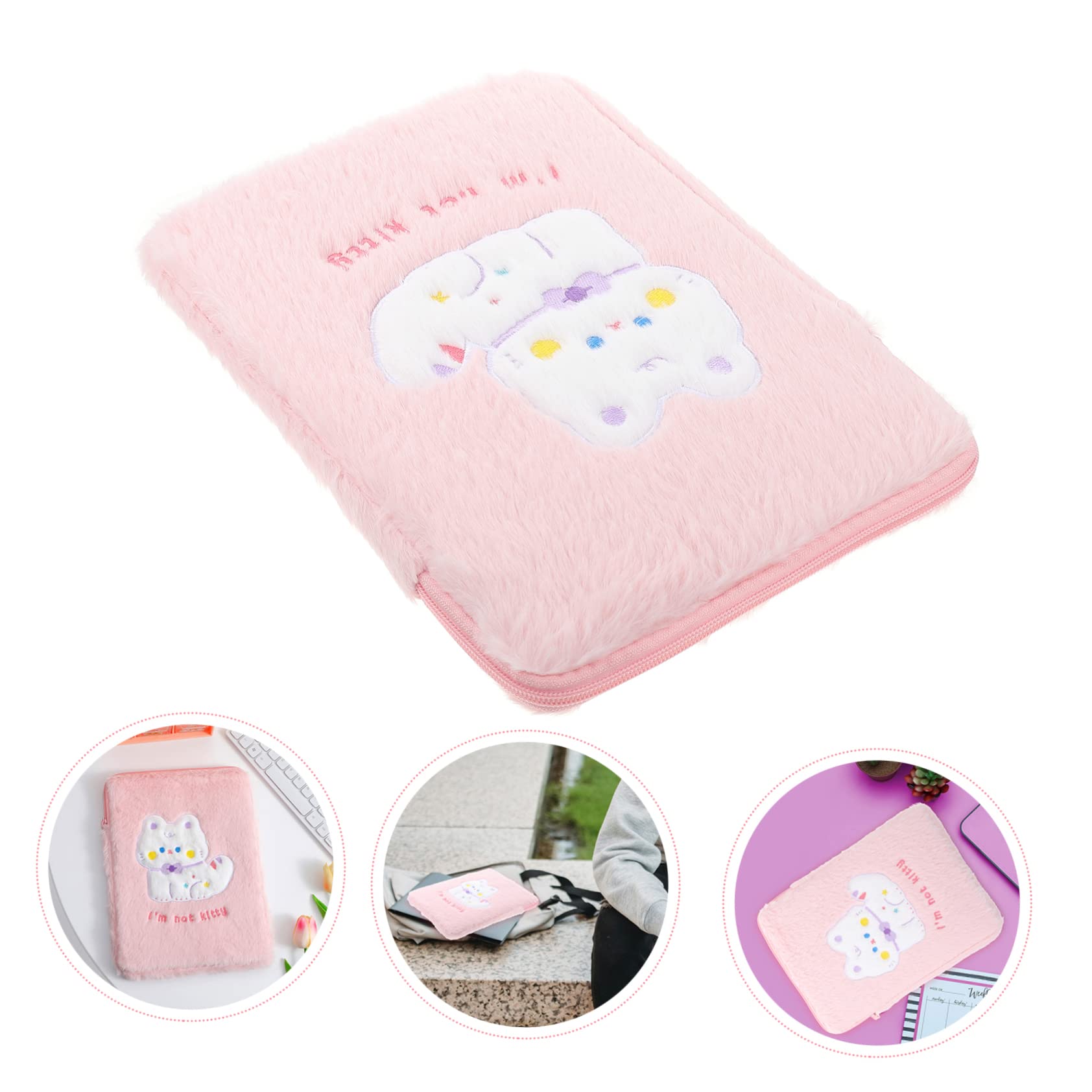 FELTECH Girl's Plush Tablet Bag with Storage Pocket - Perfect for School & Travel