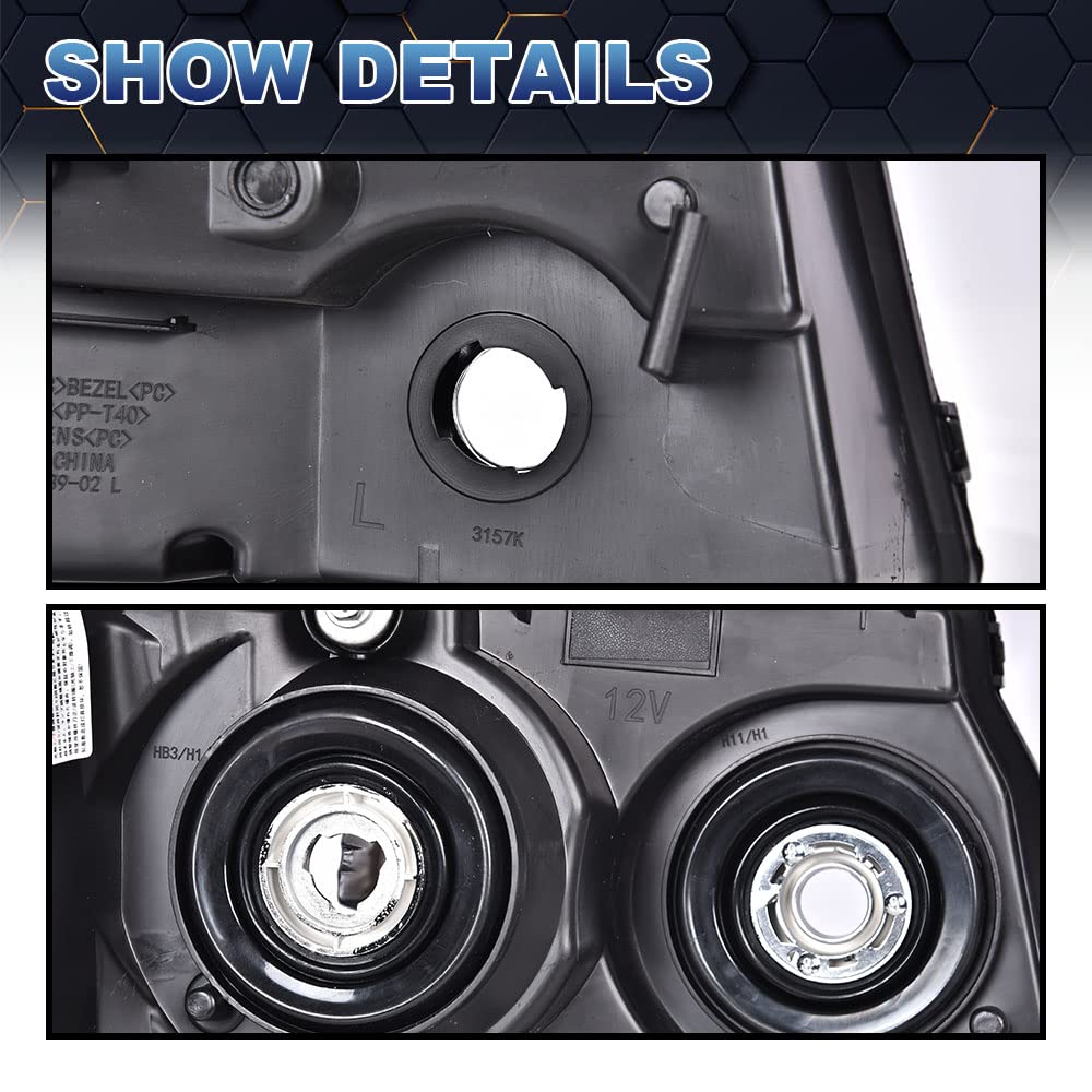 PIT66 LED Headlights for 2007-2014 Chevy Tahoe Suburban & 2007-2013 Chevy Avalanche - Clear Lens Chrome Housing Headlamps with Clear Reflector - Upgrade Your Night Driving Visibility