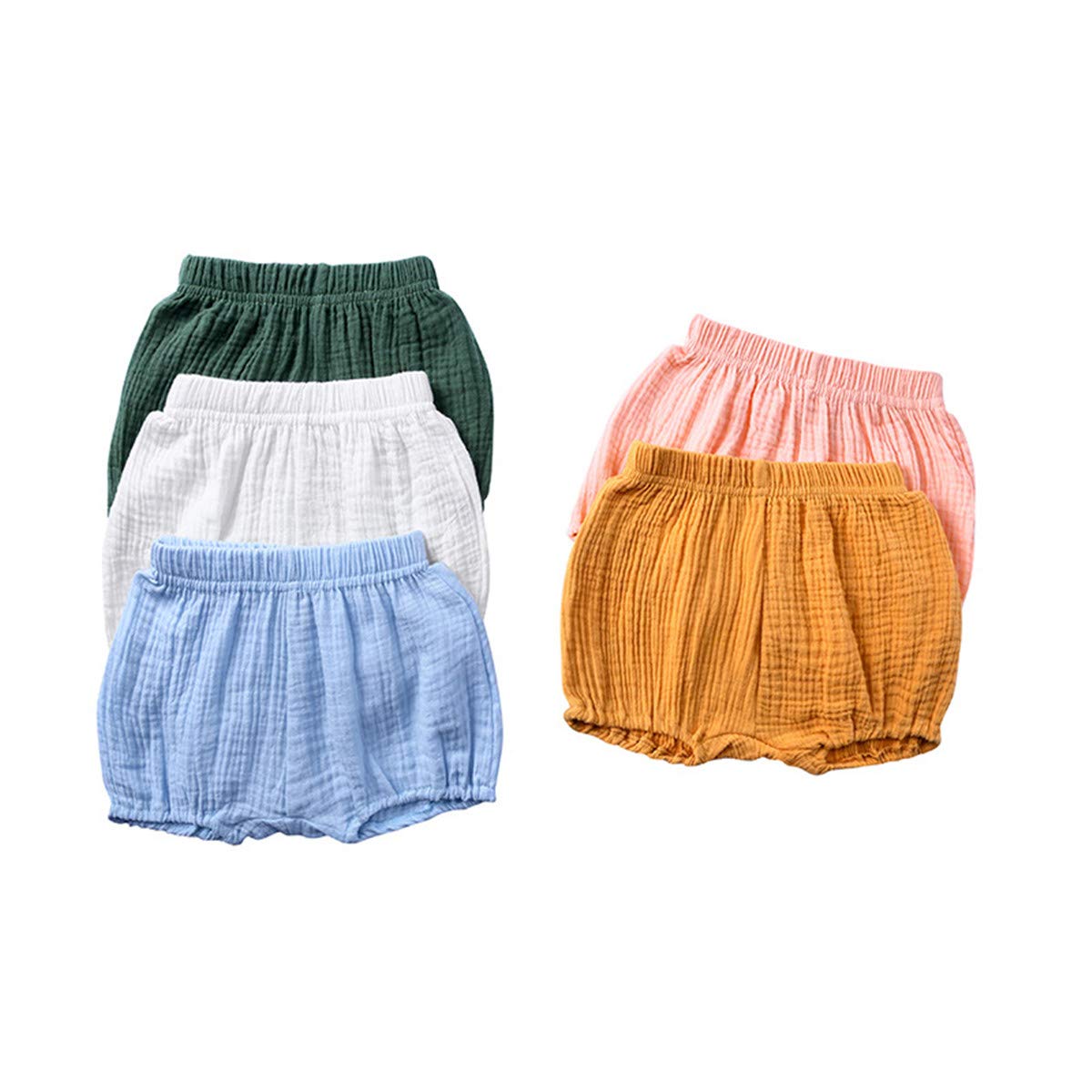 3 Pack Baby Girls & Boys Cotton Linen Blend Bloomer Shorts - Soft & Breathable Summer Playwear for Toddlers 1-3 Years | Perfect for Playdates, Beach Outings & Photo Shoots
