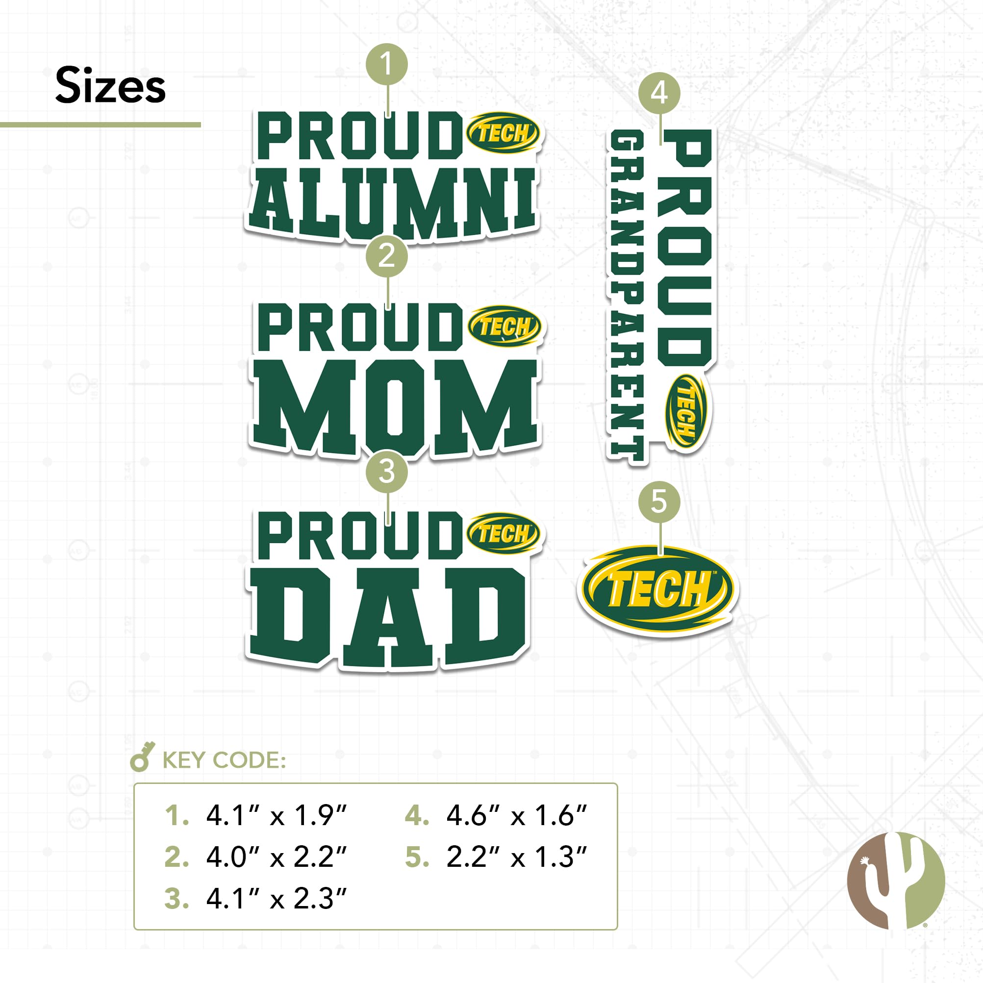 Desert Cactus Arkansas Tech University Sticker Set - Wonder Boys & Golden Suns Vinyl Decals for Laptop, Water Bottle, Car & Scrapbooking (Family Full Sheet) - Perfect for College Pride, DIY Crafts & Gift Giving