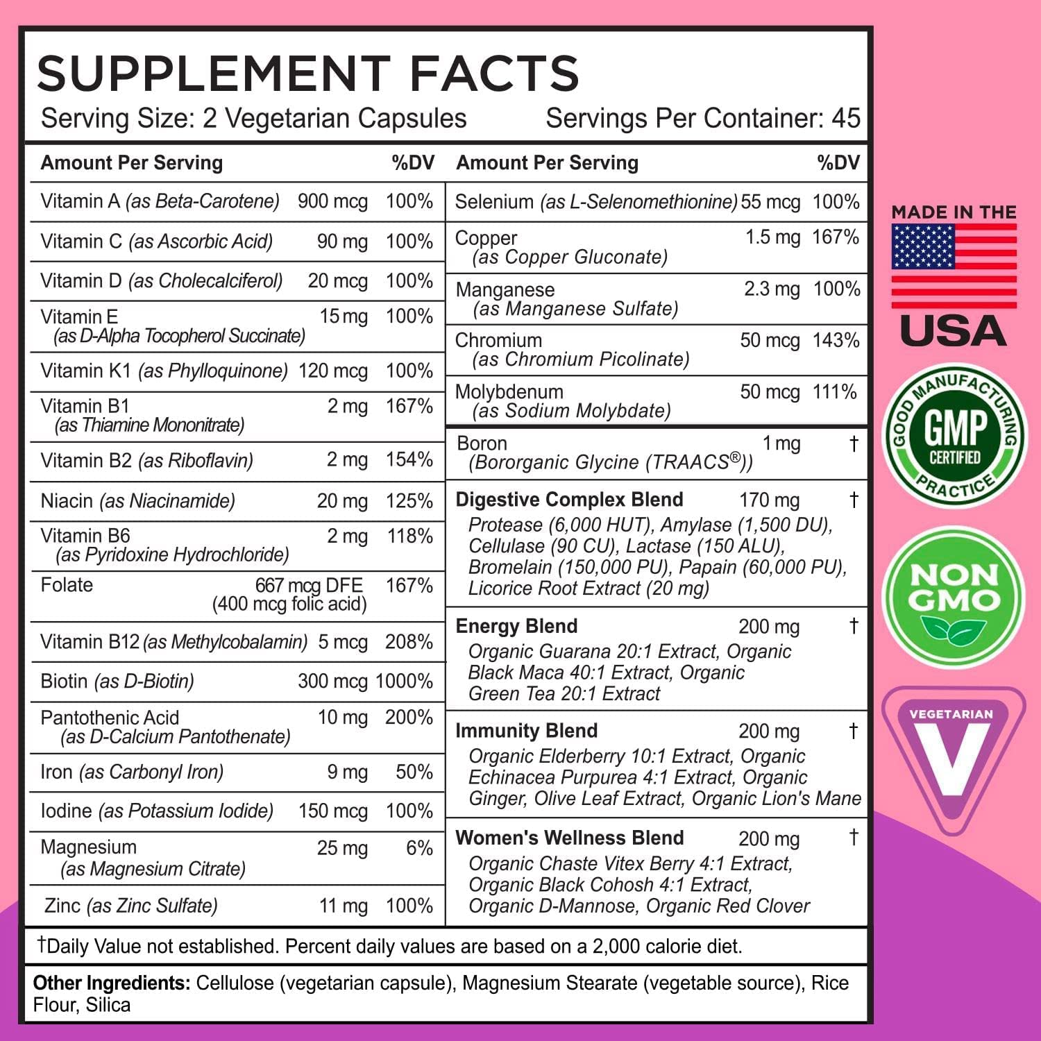 FarmHaven Magnesium Milk Thistle & Multivitamin Supplement for Women - Supports Stress Relief, Liver Health & Daily Wellness - Perfect for Busy Moms & Active Lifestyles