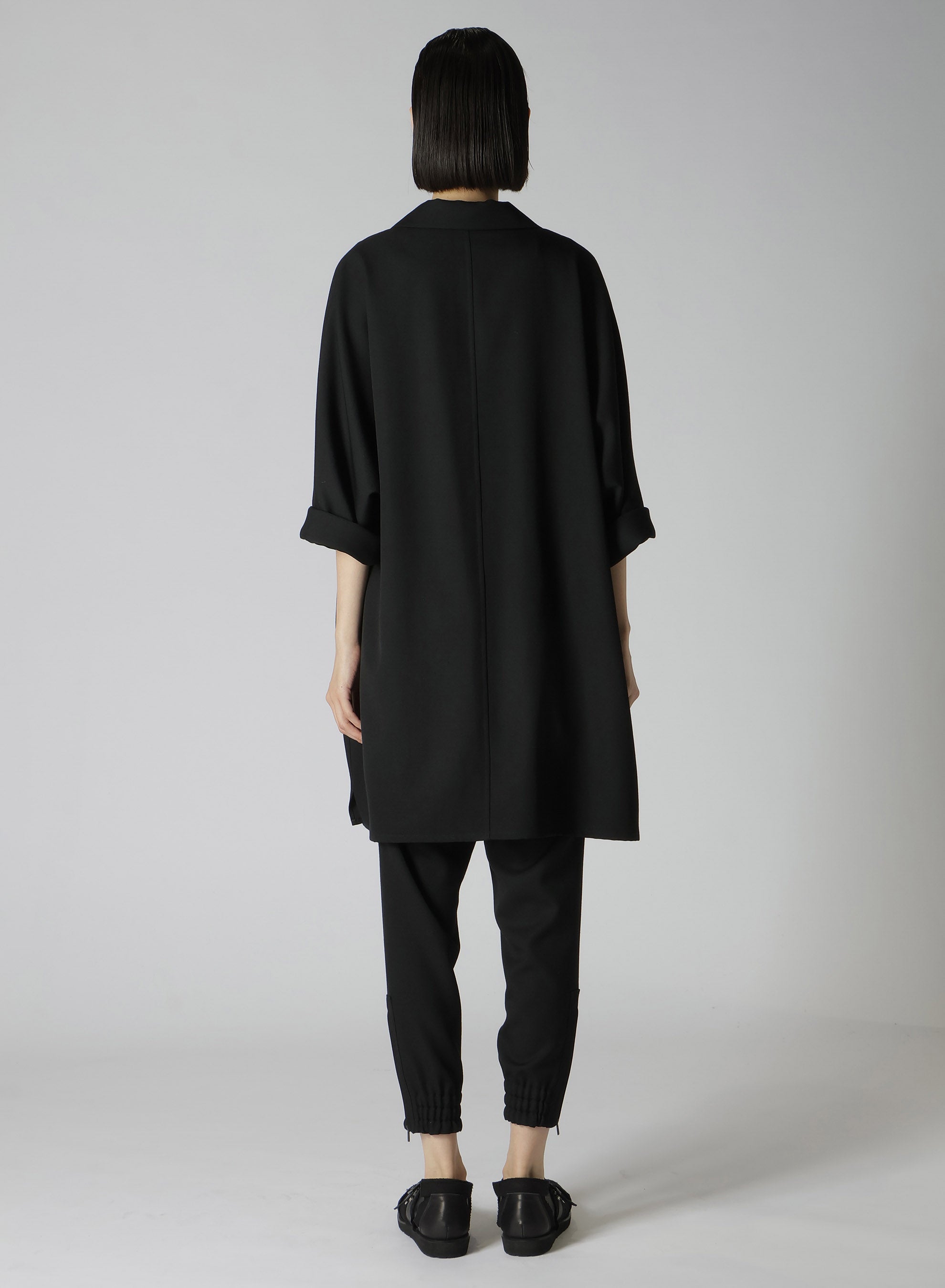 2/60 Wool Gabardine Open Collar Dolman Sleeve Dress for Women | Elegant Office & Party Wear | Comfortable & Stylish Outfit