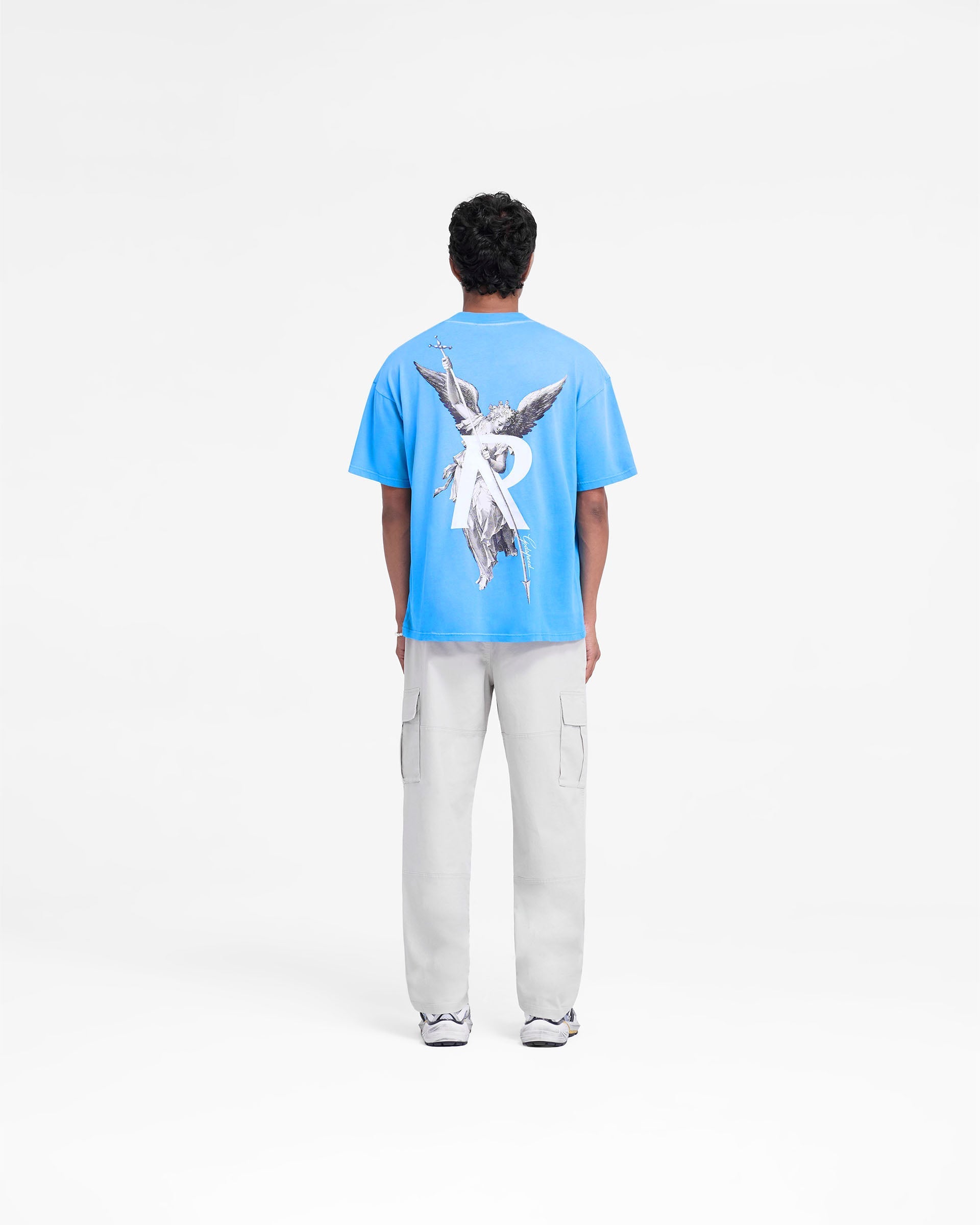Archangel Graphic T-Shirt for Men - Electric Blue Color - Casual Wear & Street Style Fashion