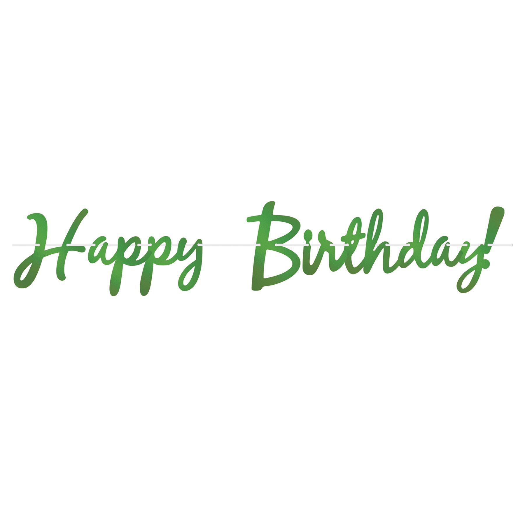 12 Pack Beistle Foil Happy Birthday Party Streamers - Green Decorative Curtain for Birthday Decorations, Baby Showers & Anniversary Celebrations