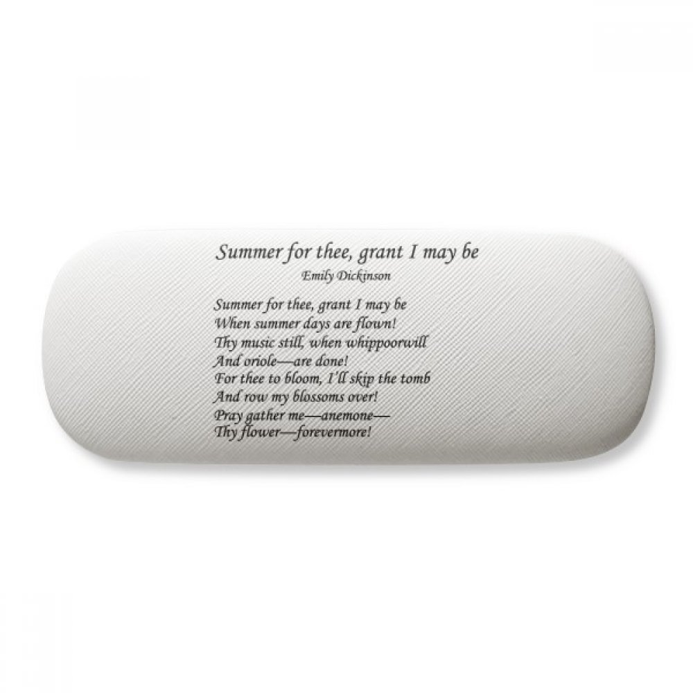 Emily Dickinson Poetry Summer of Thee Glasses Case - Hard Shell Eyeglass Storage Box for Sunglasses & Reading Glasses - Perfect for Travel, Home, and Office Organization