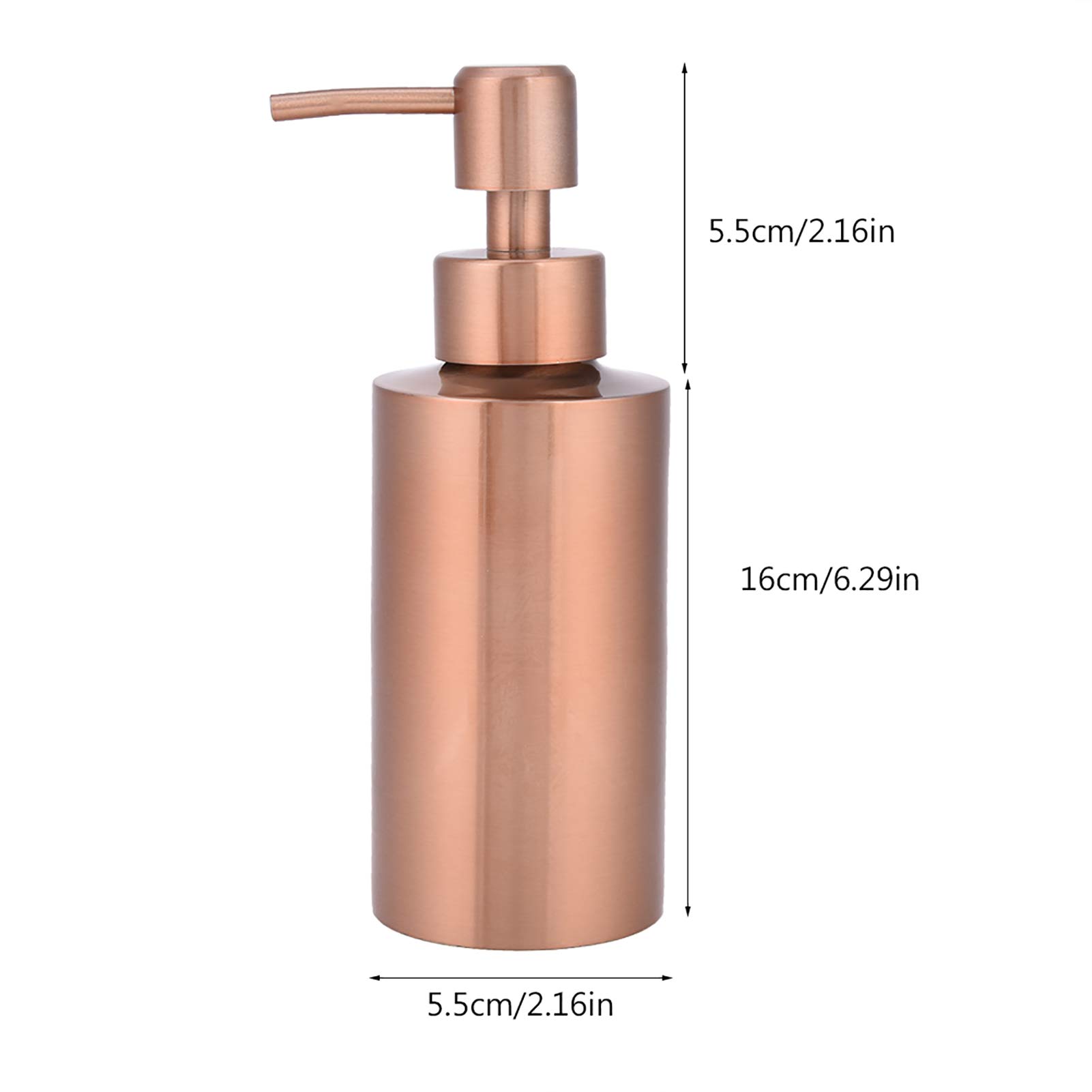 Nikou 250ml Stainless Steel Soap Dispenser - Elegant Rose Gold Hand Pump for Kitchen, Bathroom & Countertop | Perfect for Liquid Soap, Lotion & Hand Sanitizer | Modern Home & Office Decor