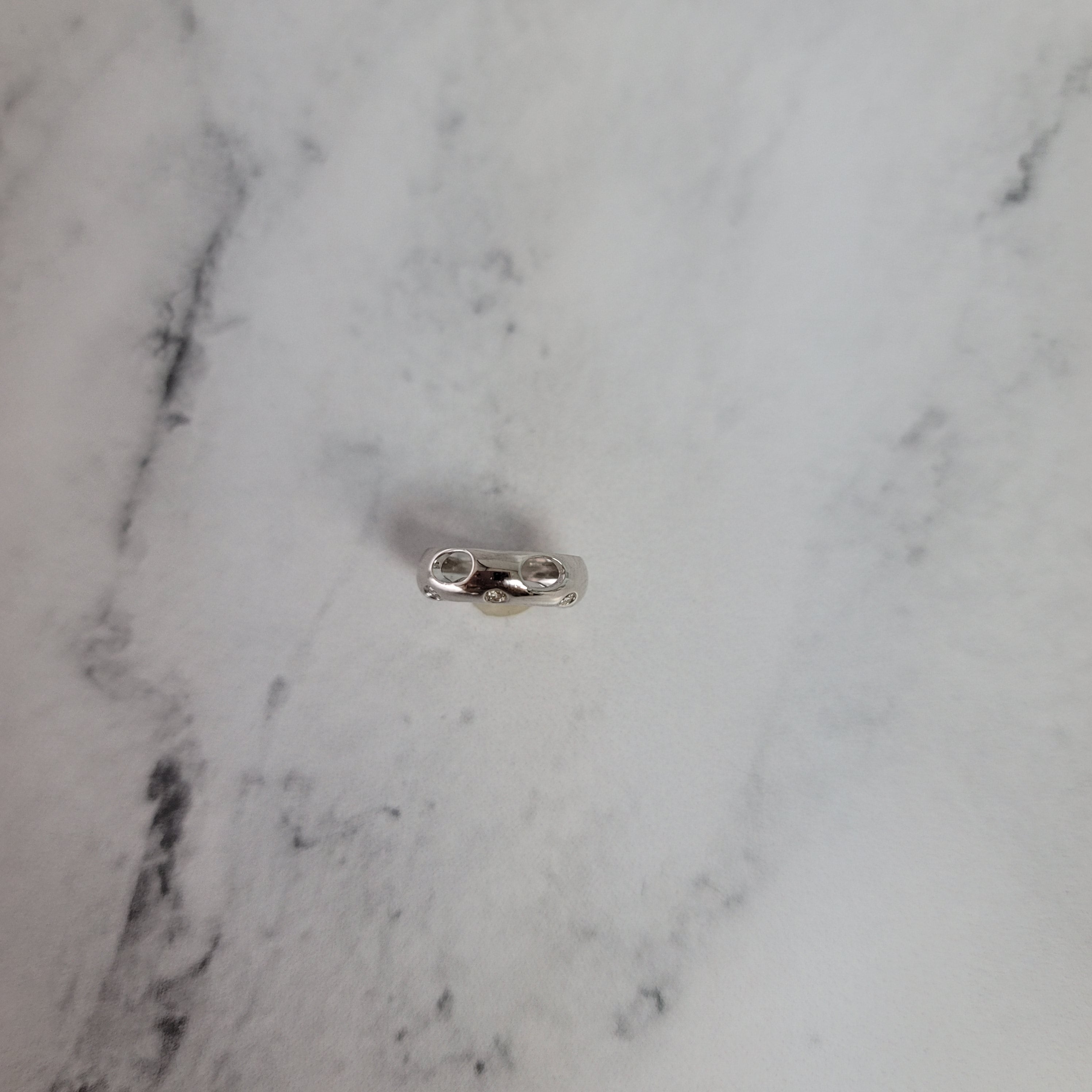 Dainty Diamond Doughnut Necklace .15cttw 18k White Gold - Elegant Jewelry Gift for Women, Perfect for Anniversaries, Birthdays & Special Occasions