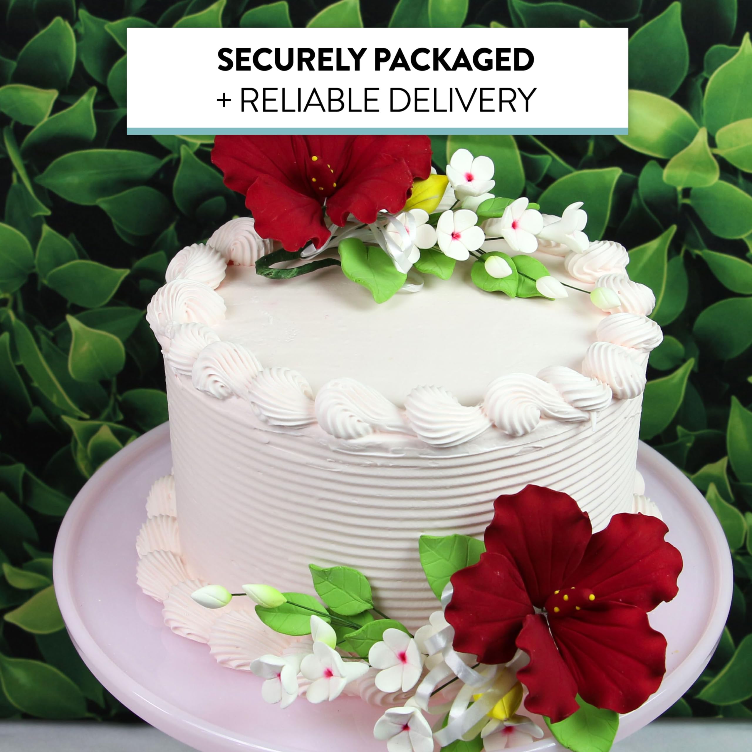 Chef Alan Tetreault Red Hibiscus Sugar Cake Flowers - Edible Cake Topper for Hawaiian Themed Cakes, Cupcakes & Desserts - 1 Count - Perfect for Tropical Parties, Weddings & Birthday Celebrations